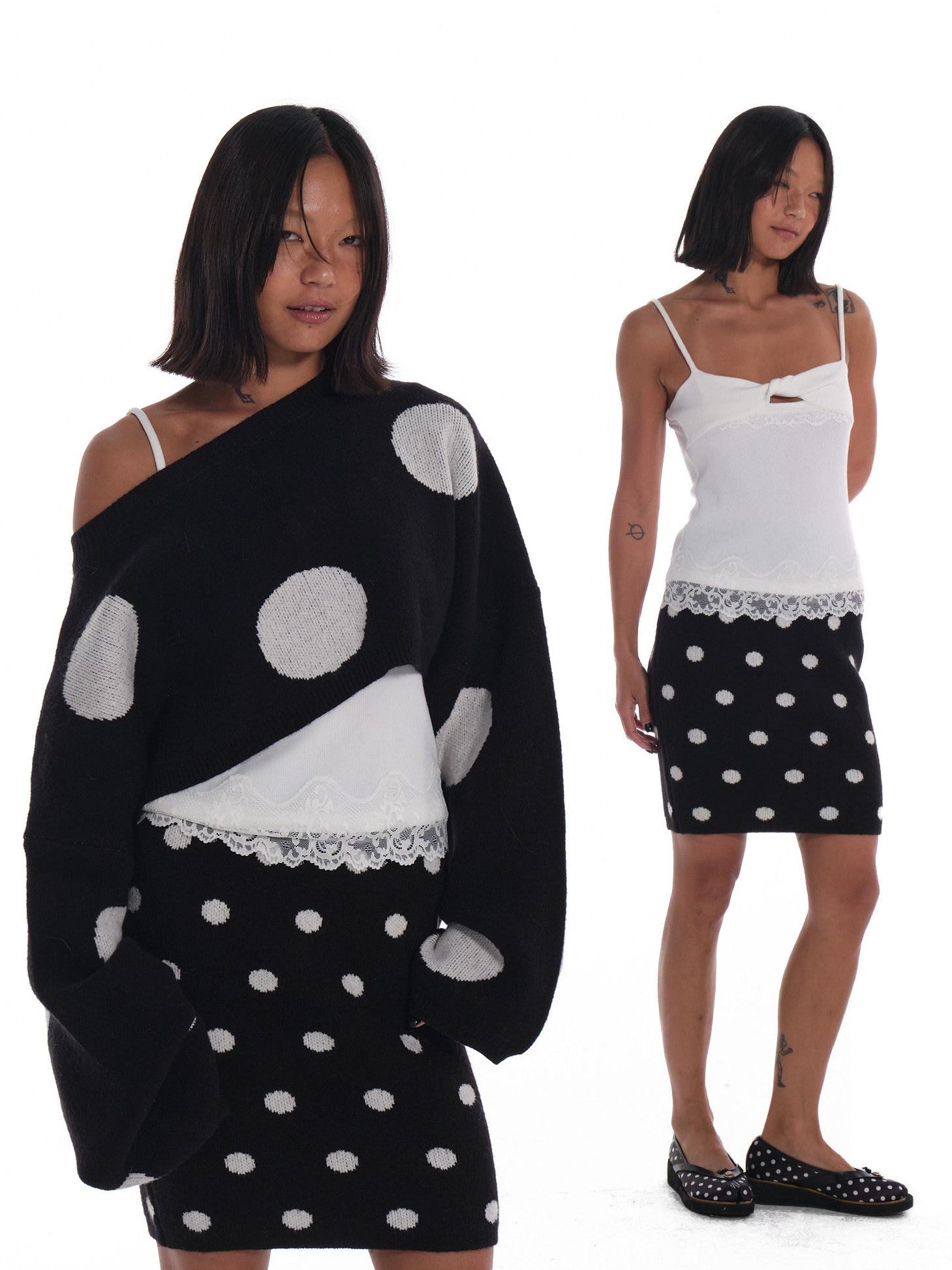 innerflow Large Polka Dot One Shoulder Women&