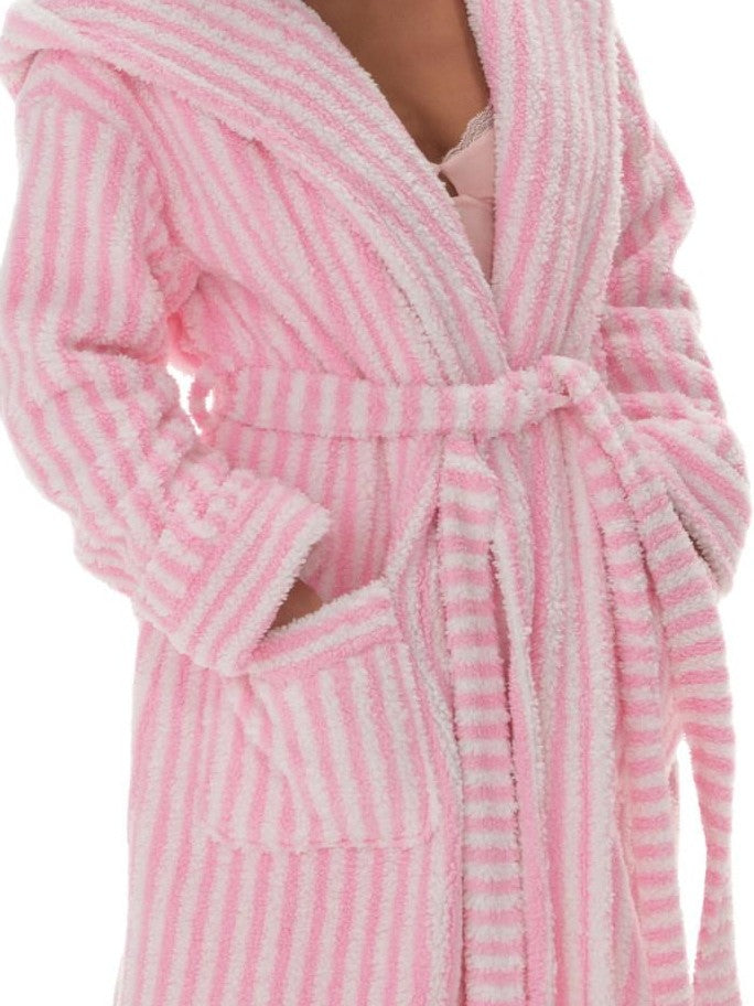 innerflow Magenta Striped Sherpa Cardigan Women&