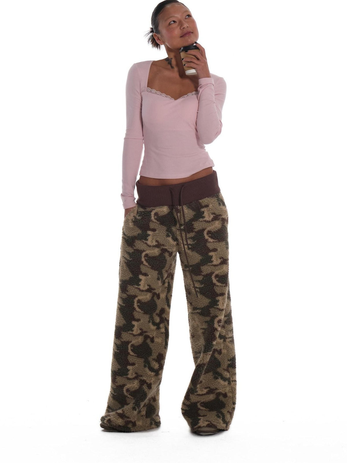 innerflow Pink Lace Padded Brushed Slim Women&