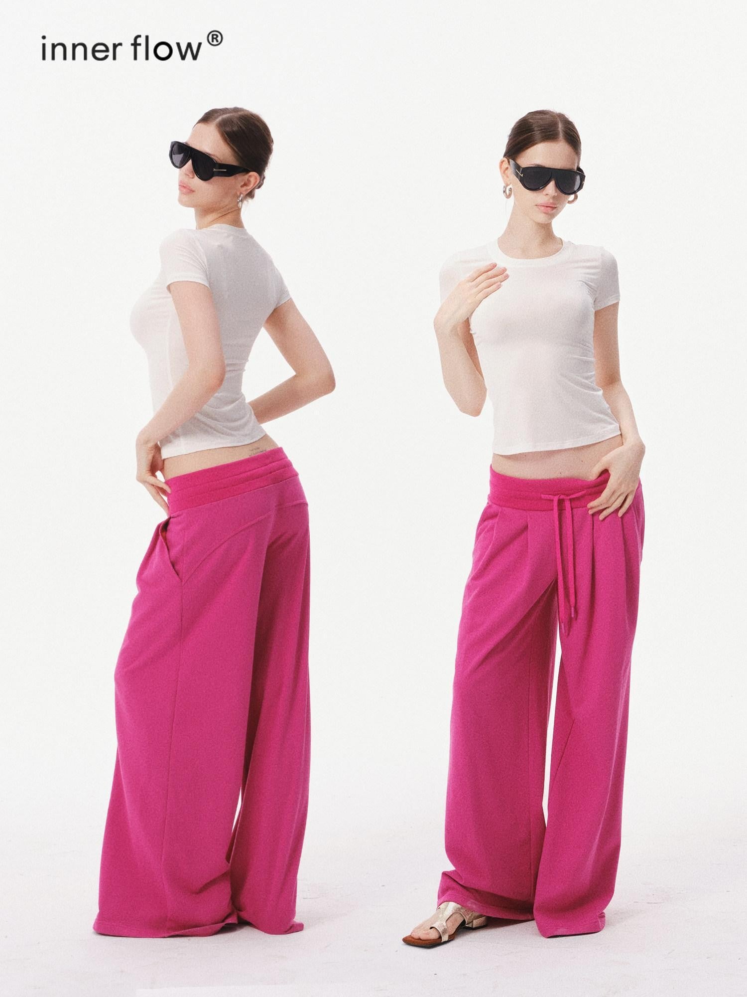 innerflow Pop Color Low Rise Drawstring Wide Leg Women&