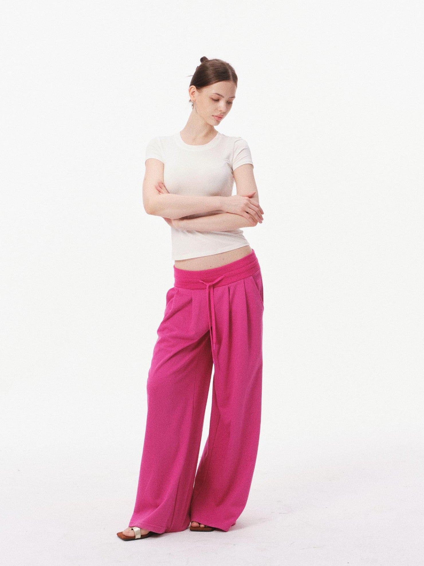 innerflow Pop Color Low Rise Drawstring Wide Leg Women&
