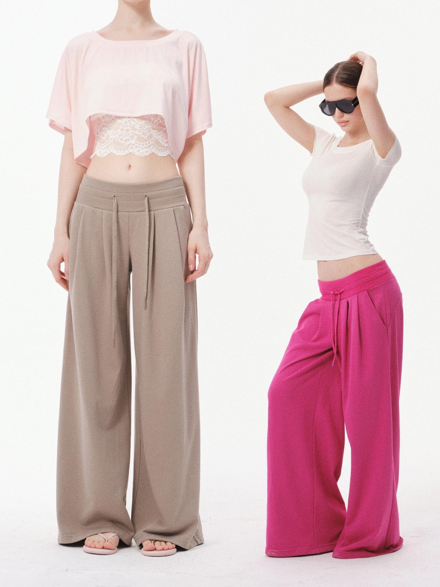 innerflow Pop Color Low Rise Drawstring Wide Leg Women&