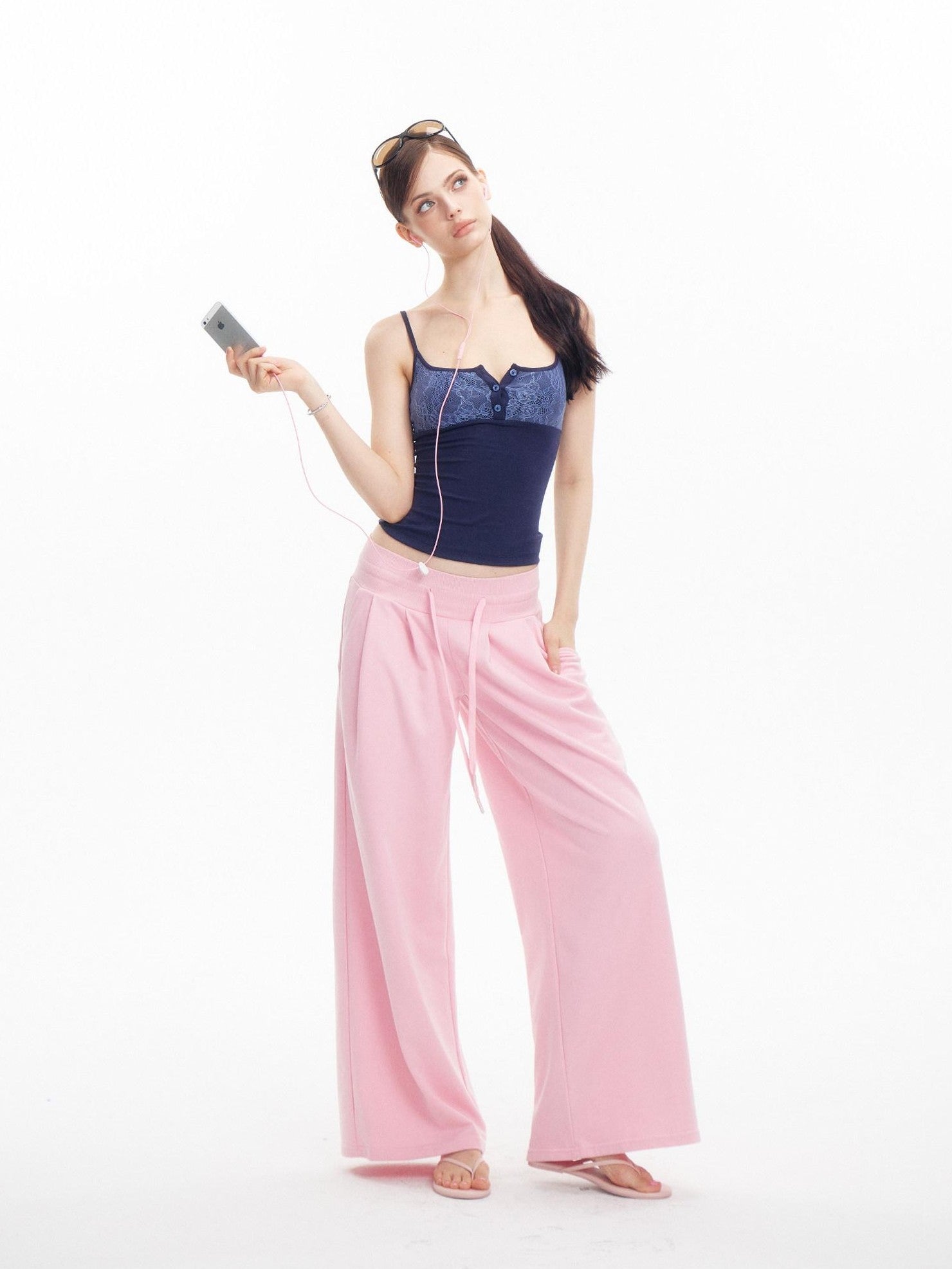 innerflow Pop Color Low Rise Drawstring Wide Leg Women&