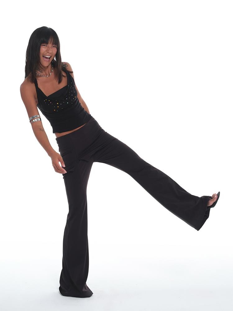 innerflow Skinlike Foldover Zipper Slim Micro Flare Women&