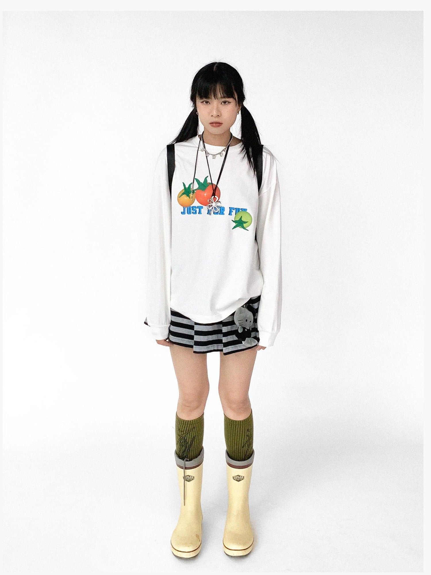 innomoood 3D Printed Tomato Graphic Relaxed Fit T-shirt