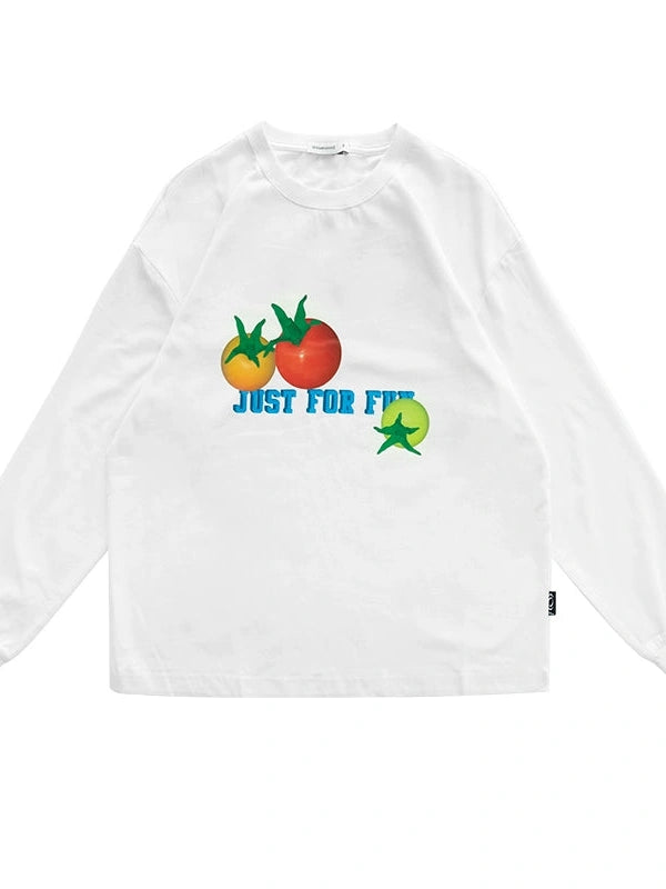 3D Printed Tomato Graphic Relaxed Fit T-shirt