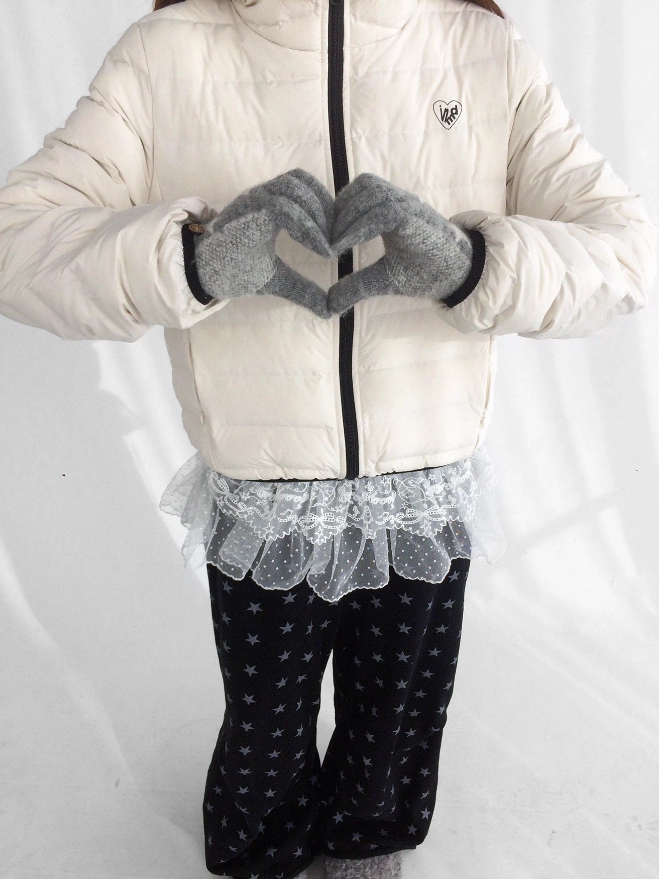 innomoood 90 Percent White Duck Down Hooded Cropped Casual Women Zip Front Down Jacket