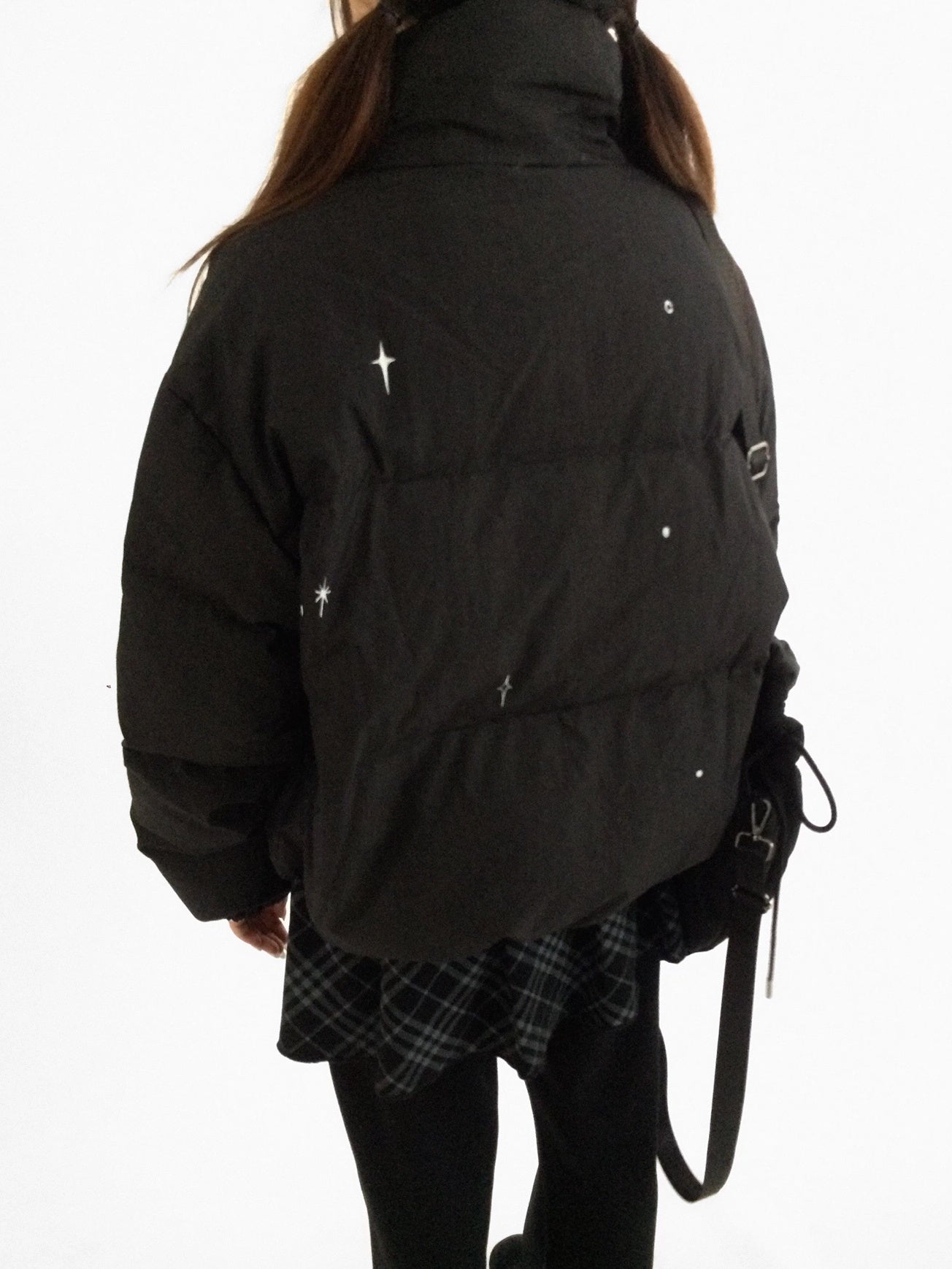 innomoood 90% White Duck Down Handpainted Print Loose Short Casual Women Down Jacket