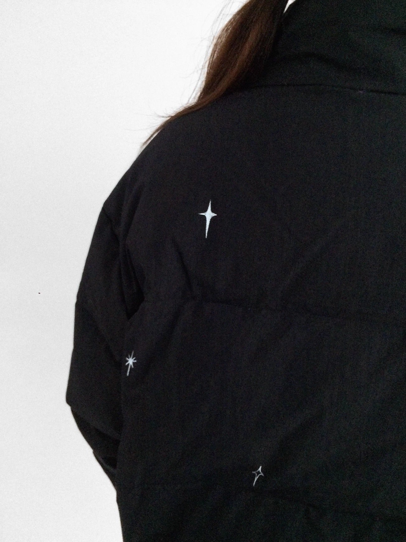 innomoood 90% White Duck Down Handpainted Print Loose Short Casual Women Down Jacket