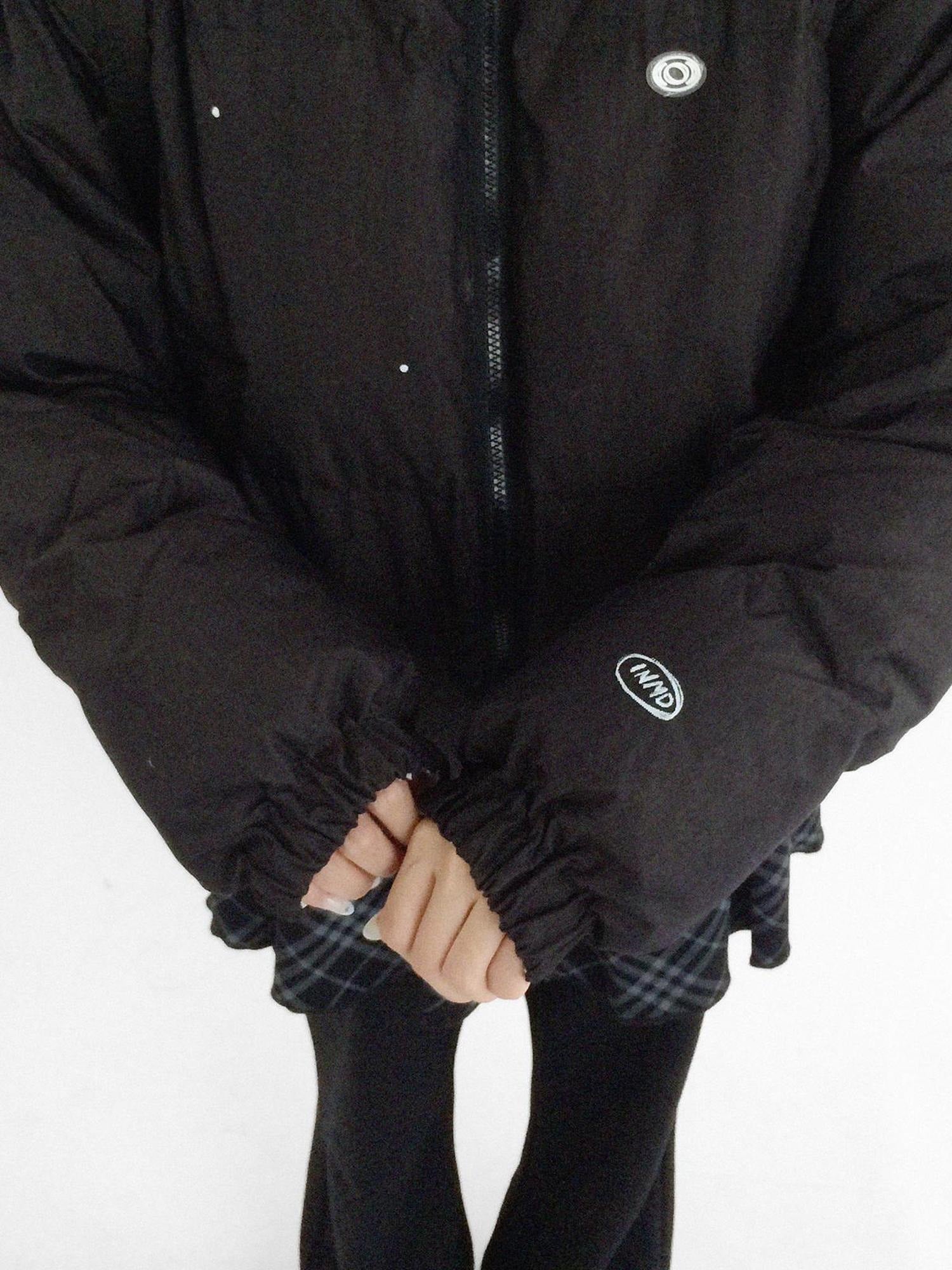 innomoood 90% White Duck Down Handpainted Print Loose Short Casual Women Down Jacket