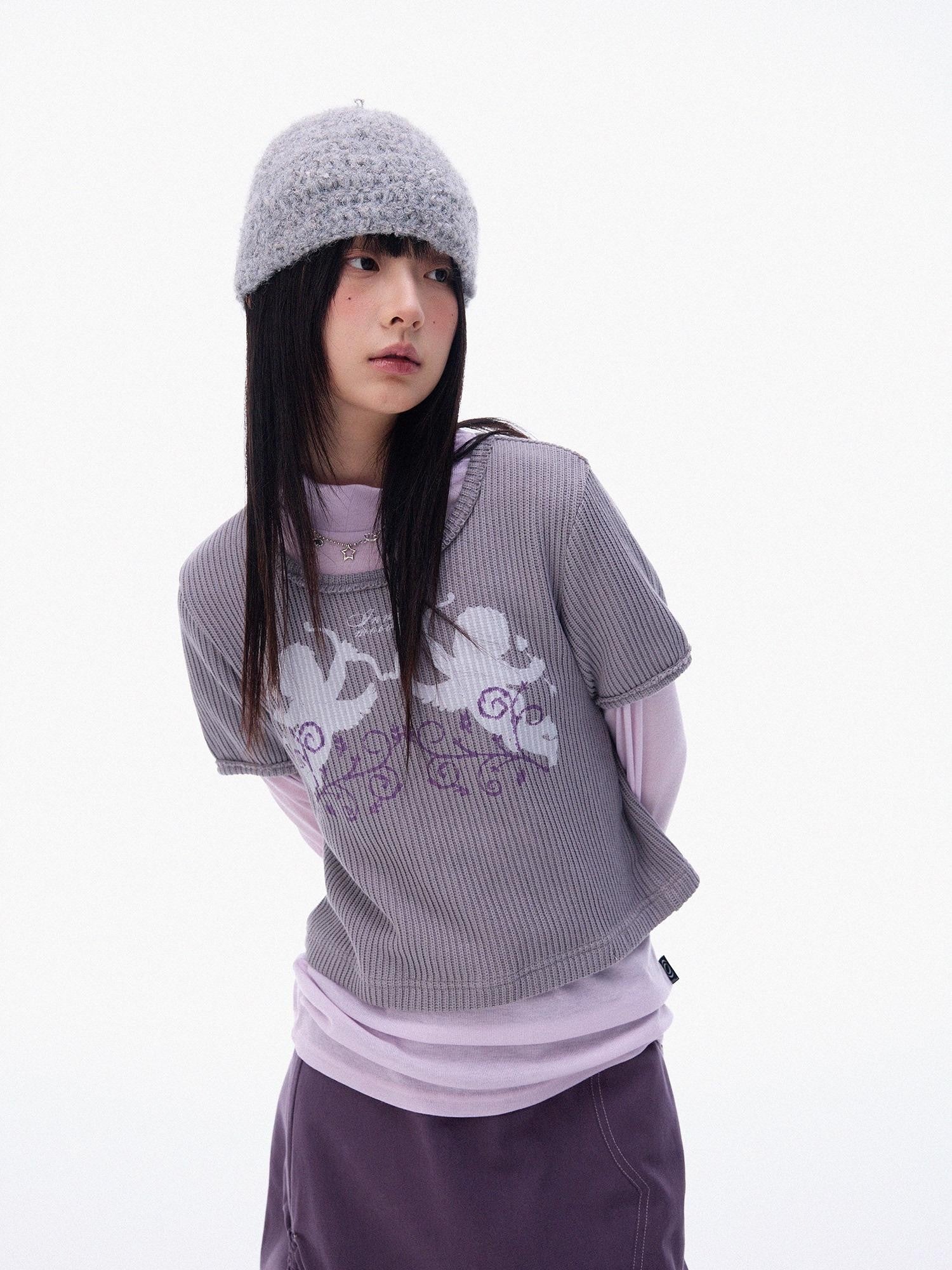 innomoood Angel Vine Print Puff Sleeve Women&
