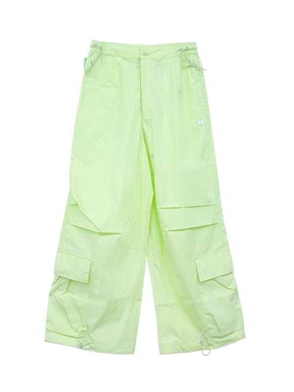 Ballistic Parachute Cargo Pants With Drop Crotch Design