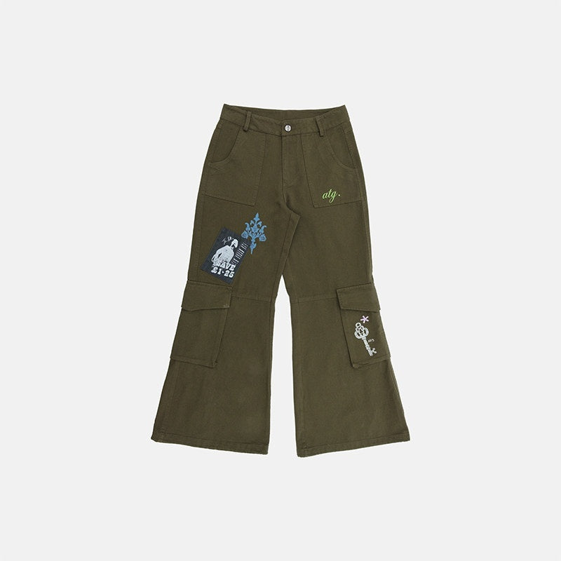innomoood Black Stamp Print Low Rise Women&