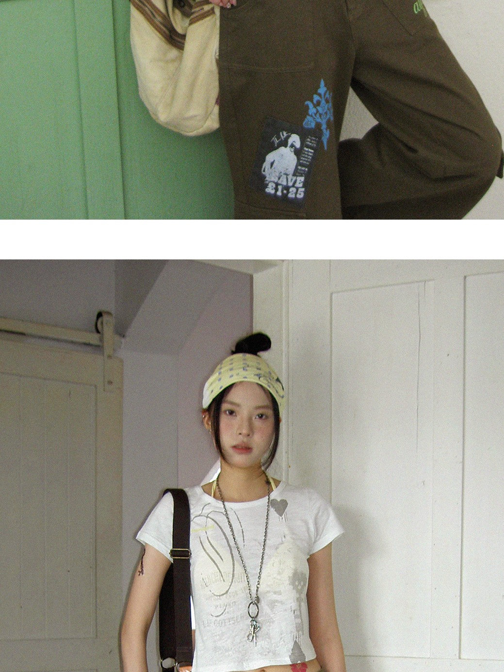 innomoood Castle Print Vintage Slim Short Women&