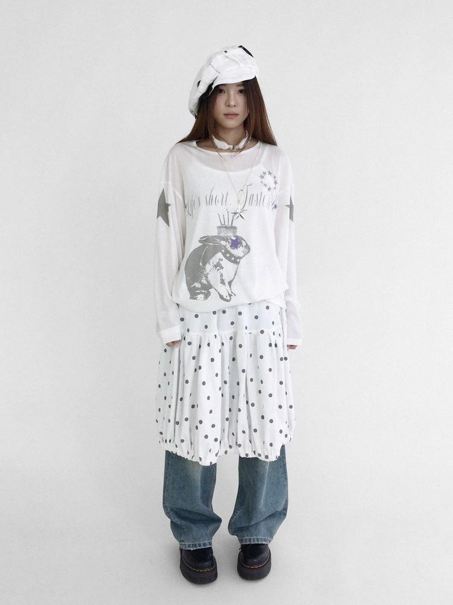 innomoood Coconut Bobble Dot Knitted Bloom Skirt