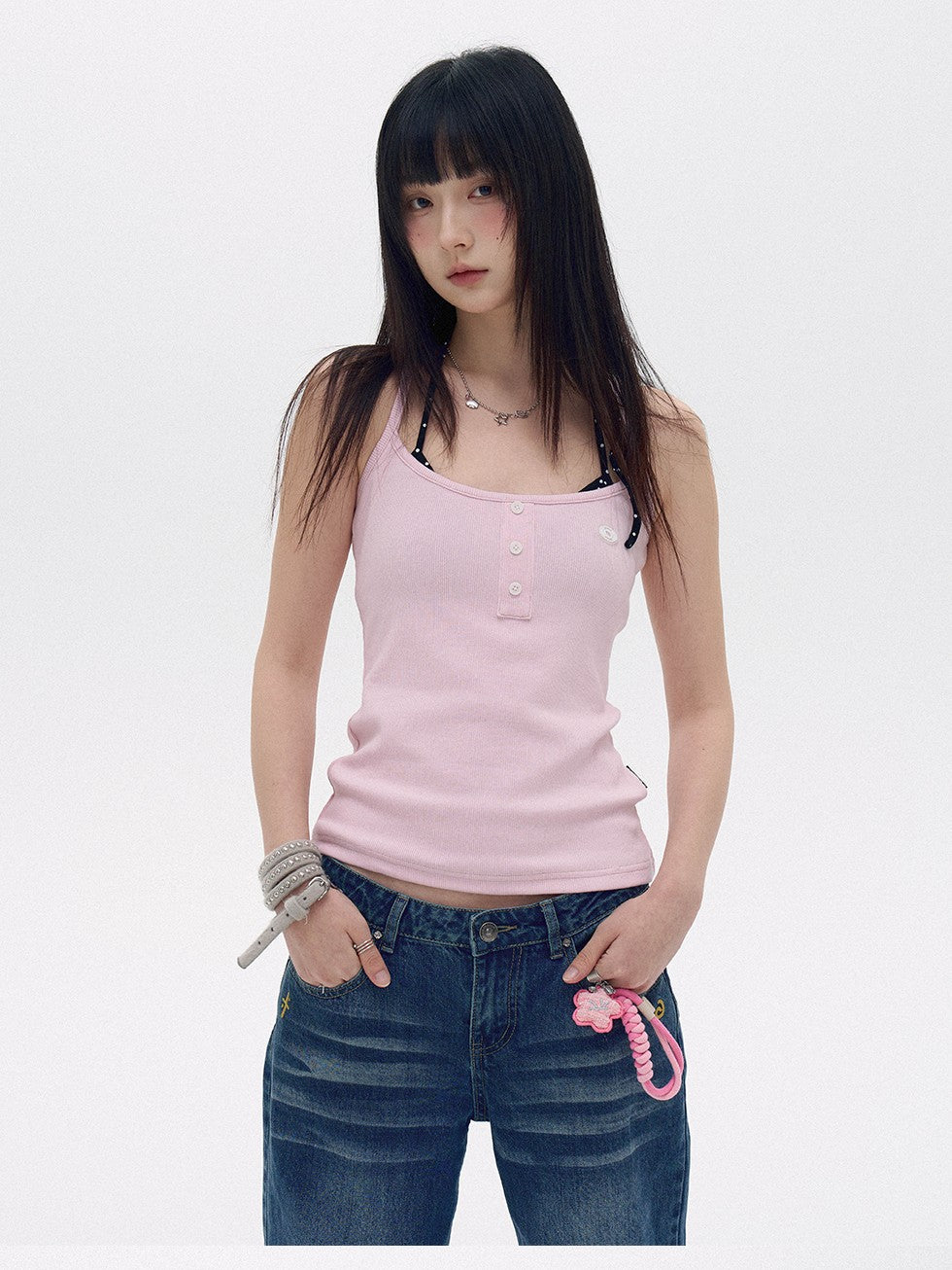 innomoood Colorful Logo Racerback Tight Stretch Side Coverage Women&