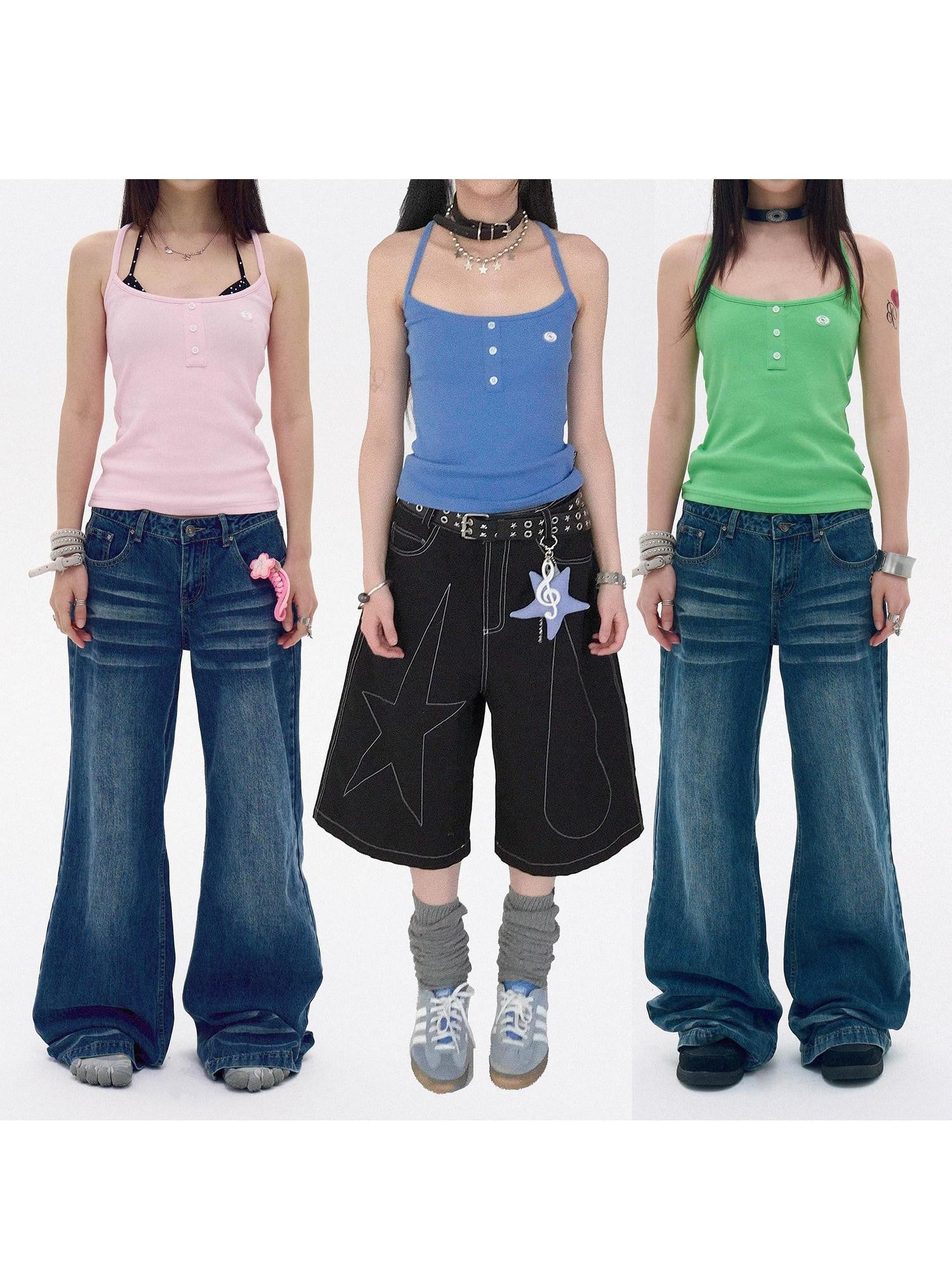 innomoood Colorful Logo Racerback Tight Stretch Side Coverage Women&