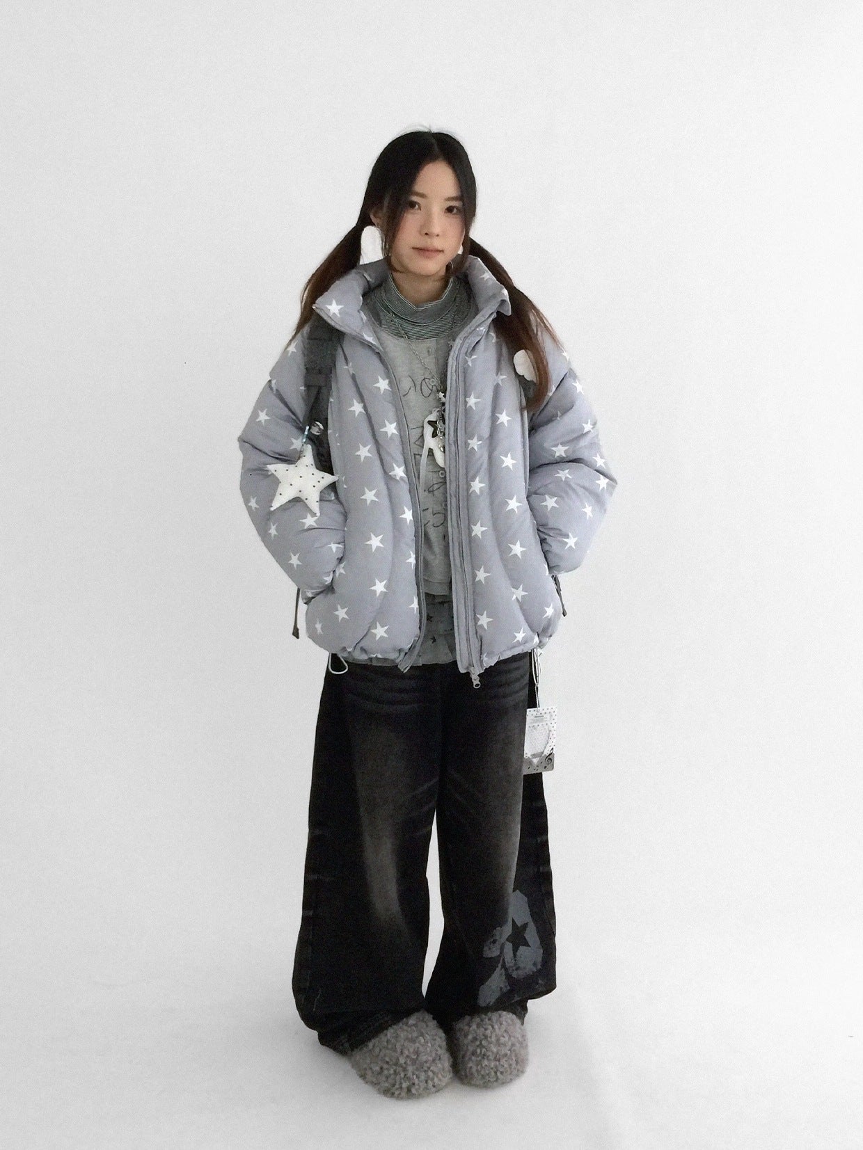 innomoood Cozy Insulated Oversized Stand Collar Zip Women Commuter Puffer Jacket