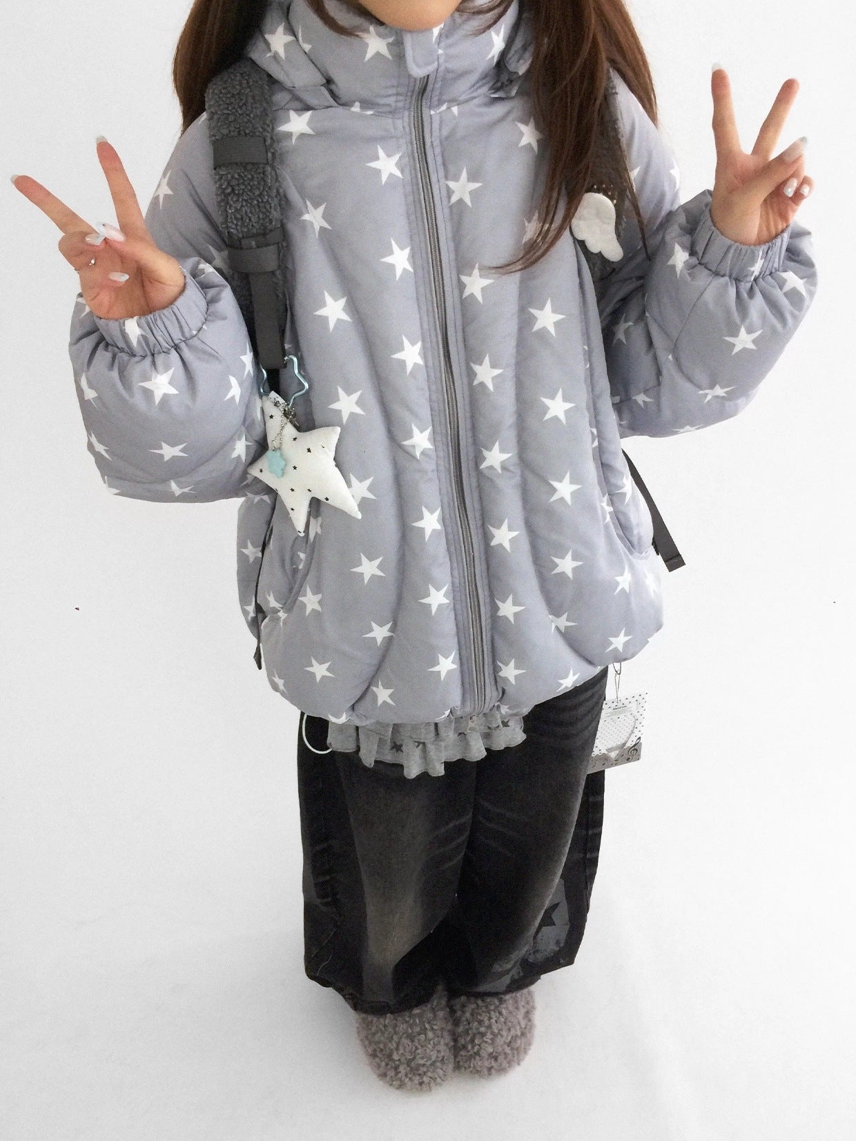 innomoood Cozy Insulated Oversized Stand Collar Zip Women Commuter Puffer Jacket