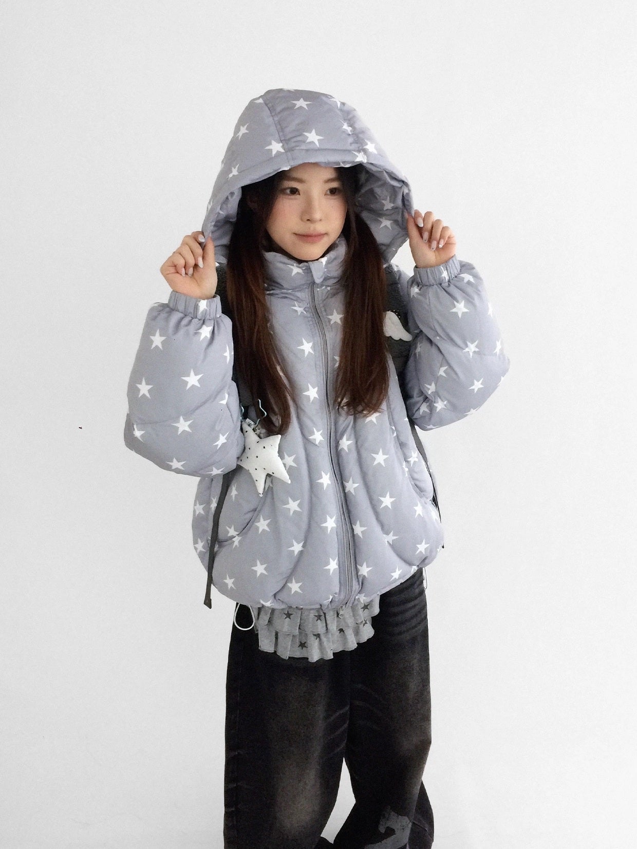 innomoood Cozy Insulated Oversized Stand Collar Zip Women Commuter Puffer Jacket