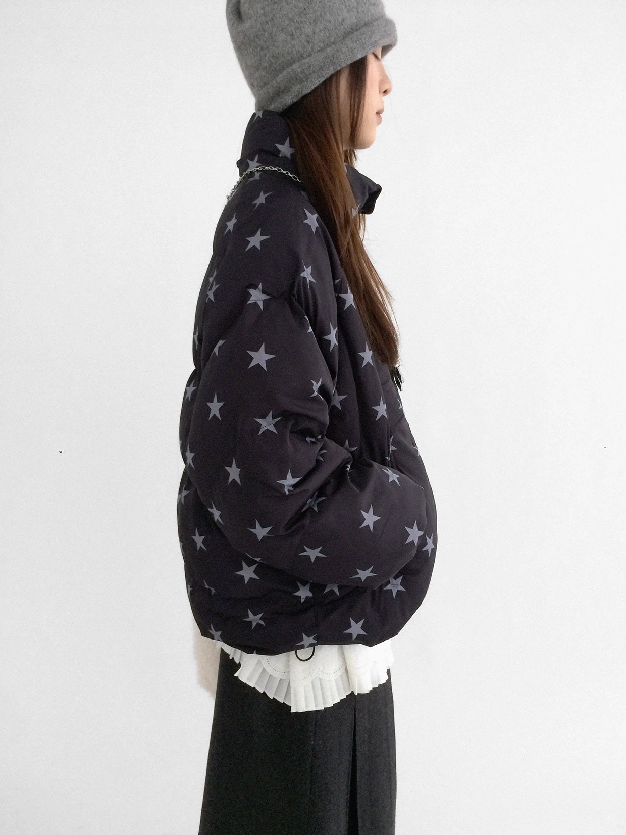 innomoood Cozy Insulated Oversized Stand Collar Zip Women Commuter Puffer Jacket