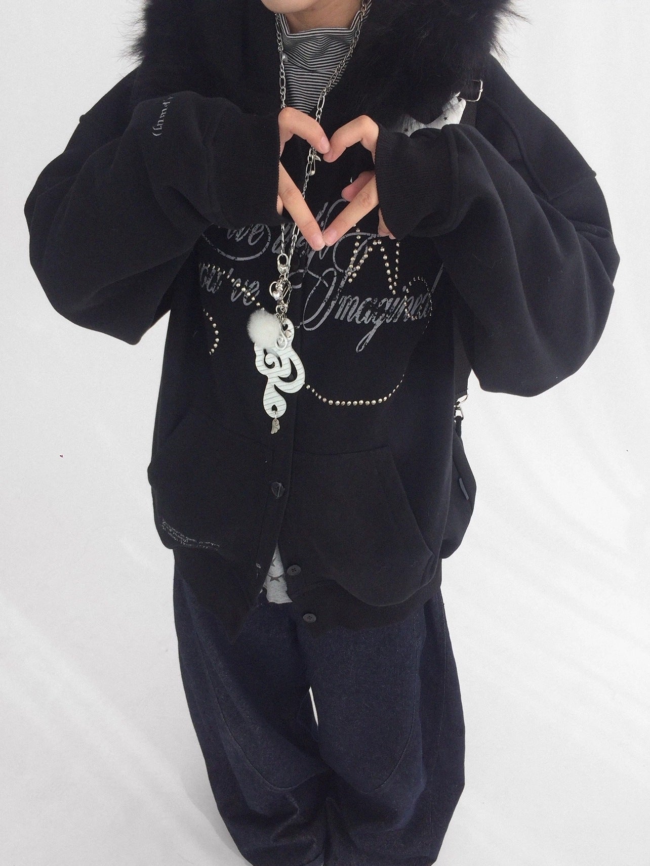 innomoood Cozy Loose Fit Hooded Cardigan Commuter Women Long Sleeve Button Hoodies