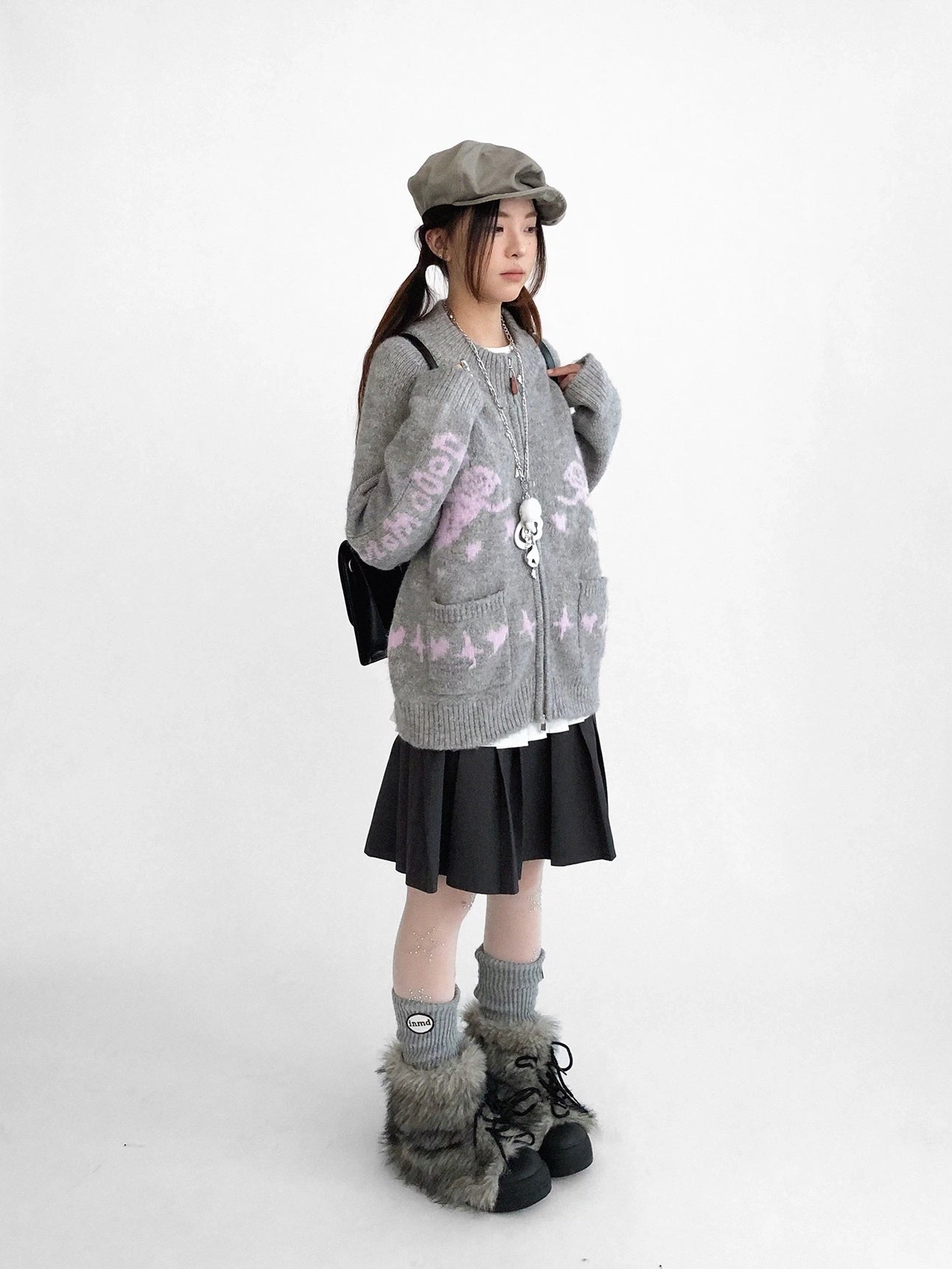 innomoood Cozy Thermal Commuter Loose Fit Pullover Round Neck Unisex Solid Knit Sweater