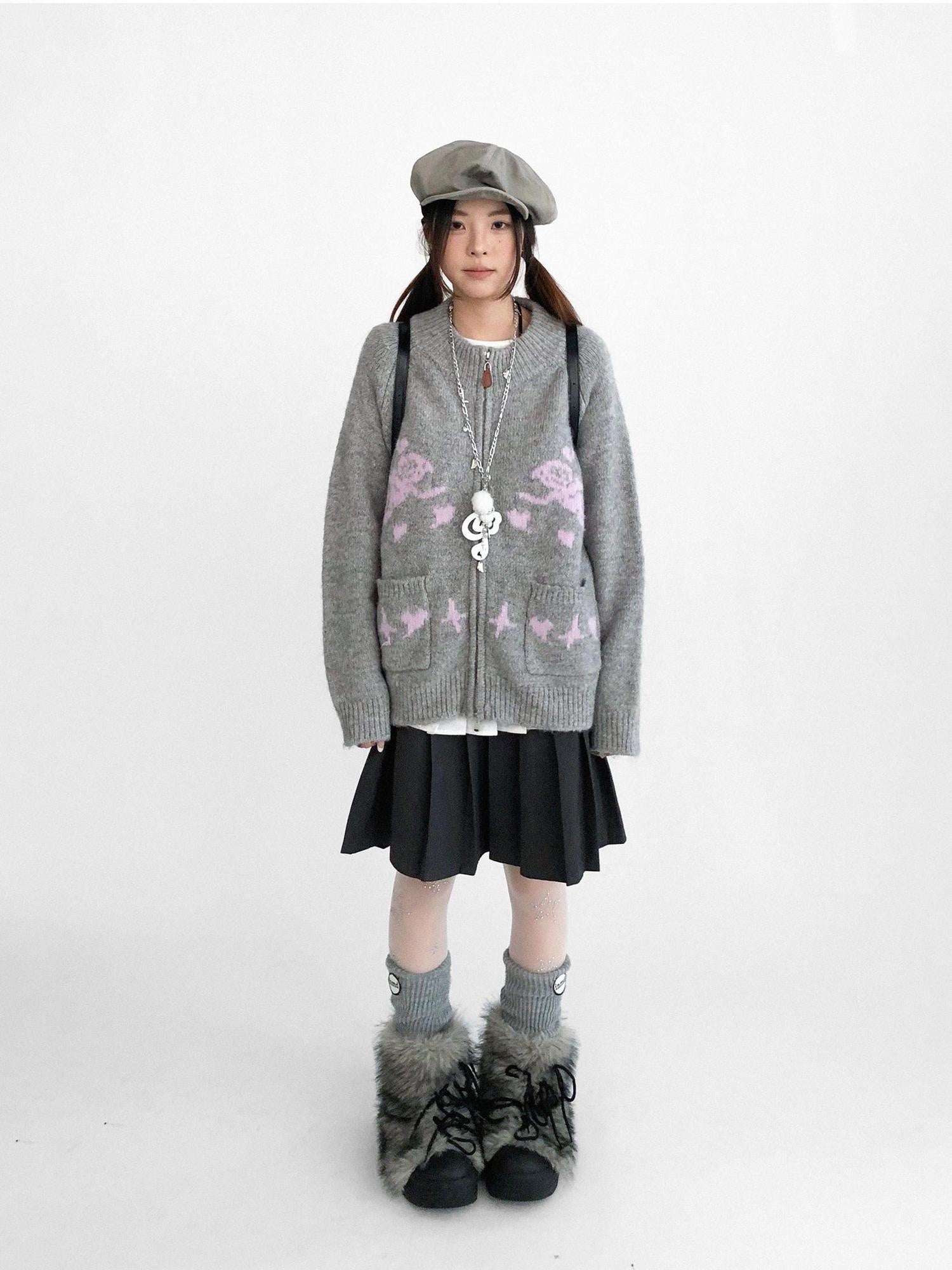 innomoood Cozy Thermal Commuter Loose Fit Pullover Round Neck Unisex Solid Knit Sweater