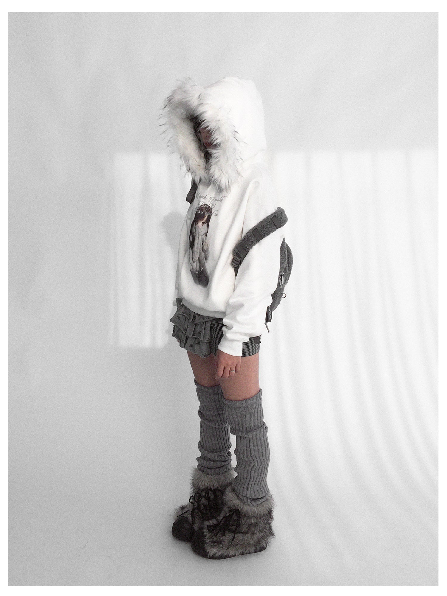 innomoood Detachable Fur Hoodie Fleece Lined Sweatshirt