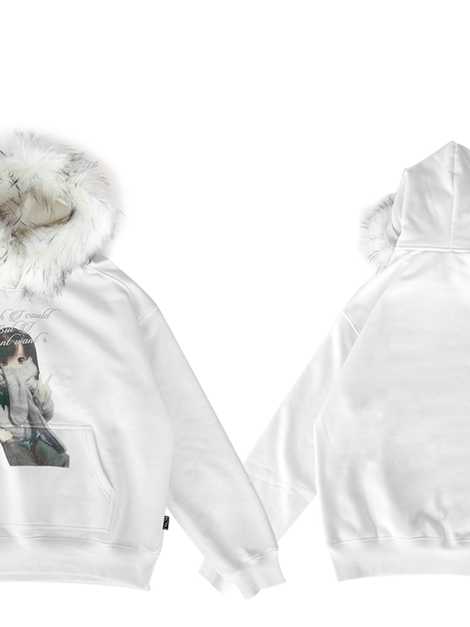 innomoood Detachable Fur Hoodie Fleece Lined Sweatshirt