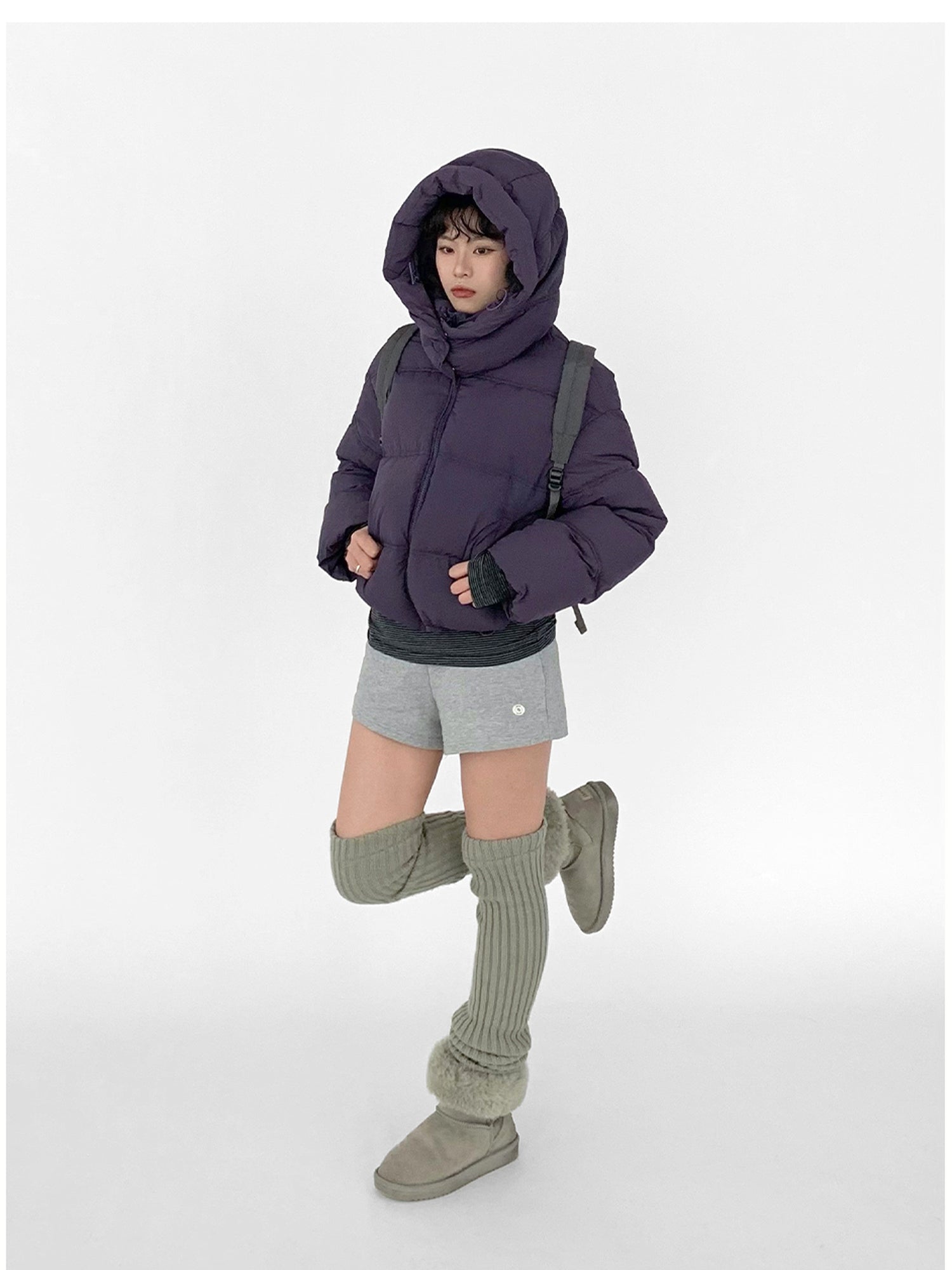 innomoood Detachable Hood Short Down Jacket