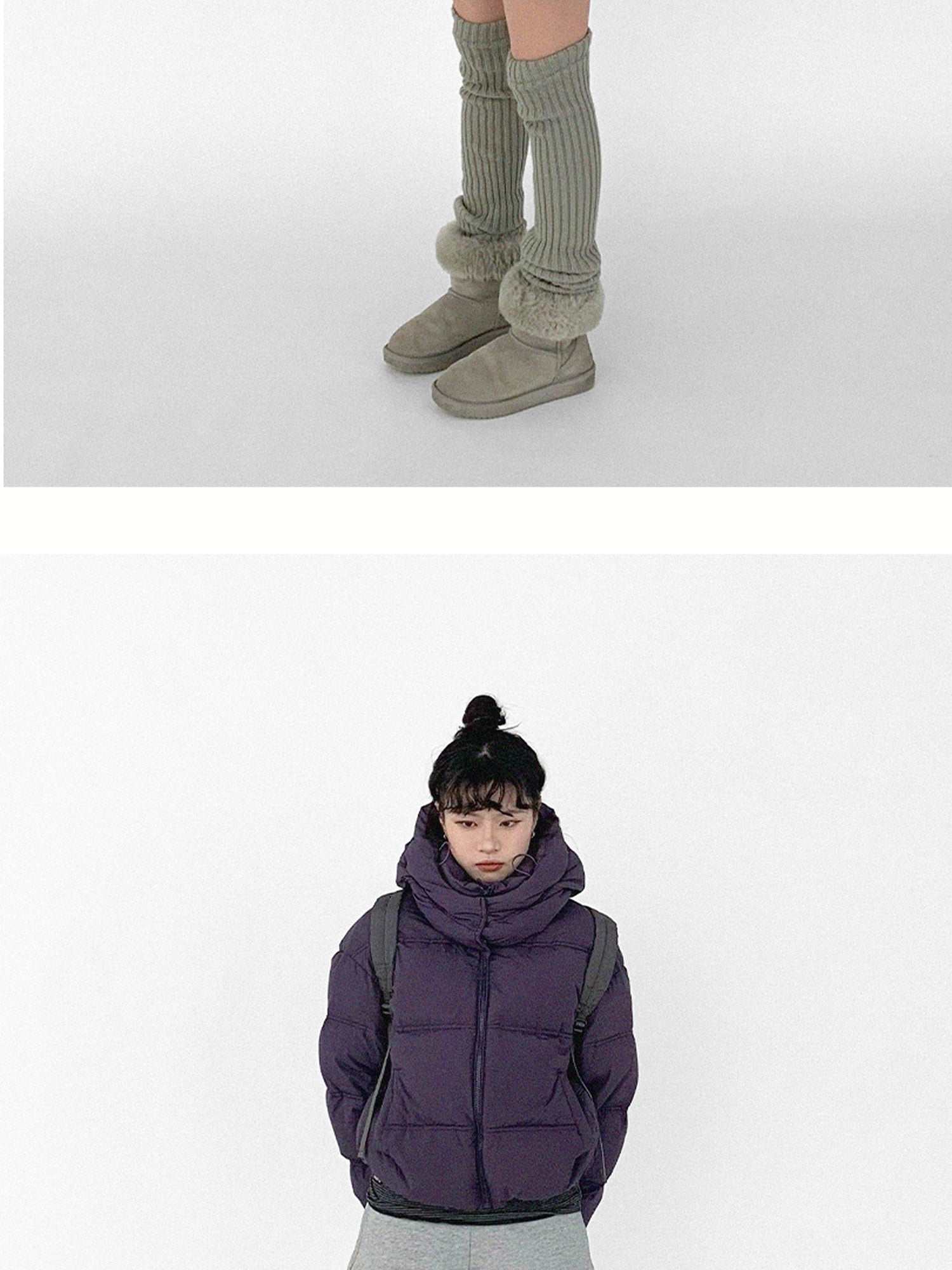innomoood Detachable Hood Short Down Jacket