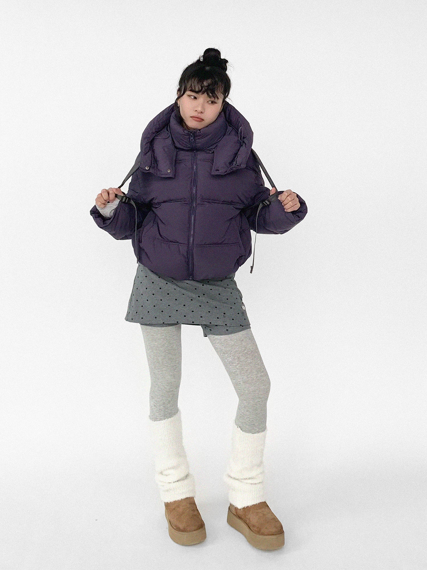 innomoood Detachable Hood Short Down Jacket