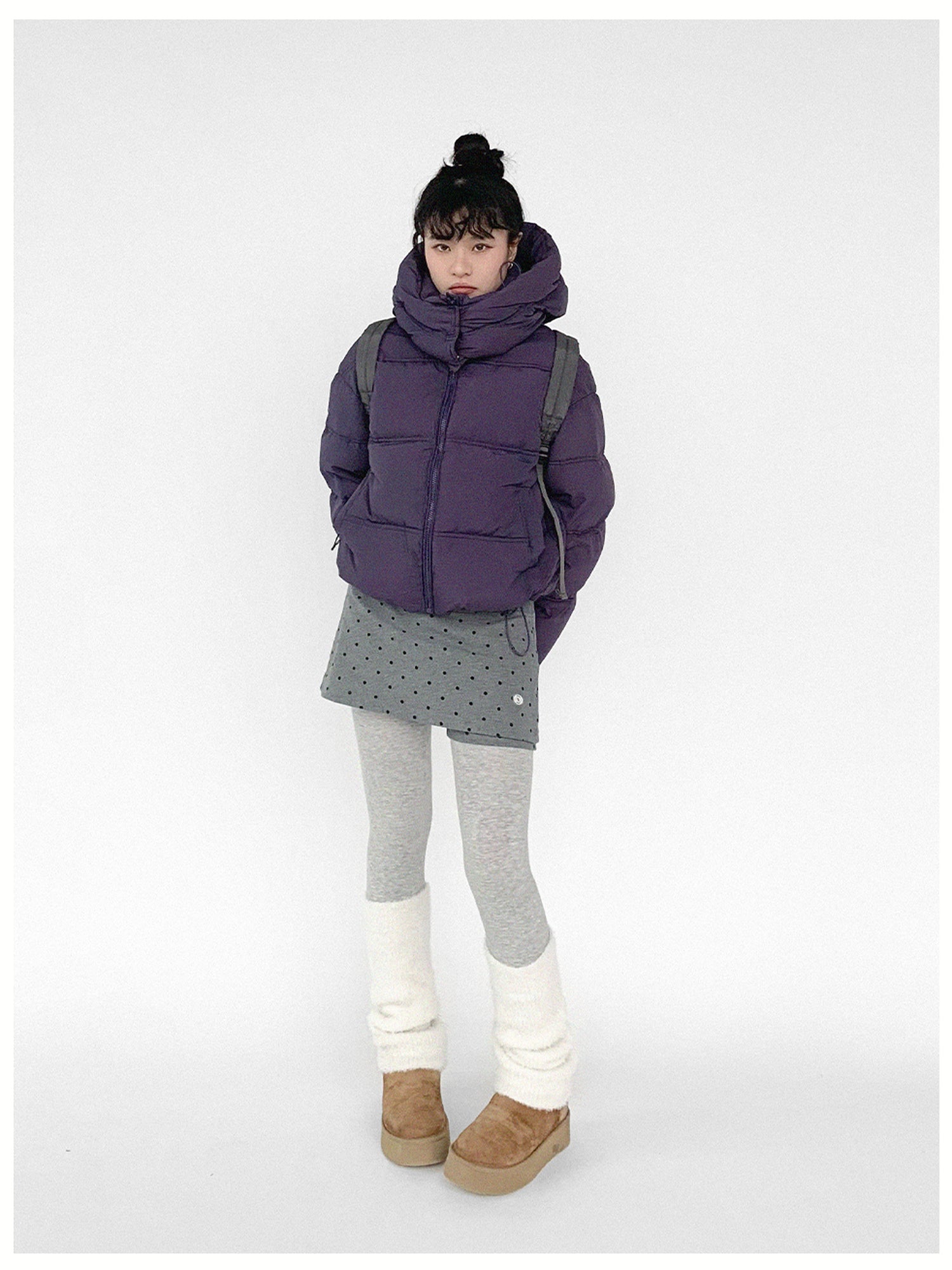 innomoood Detachable Hood Short Down Jacket