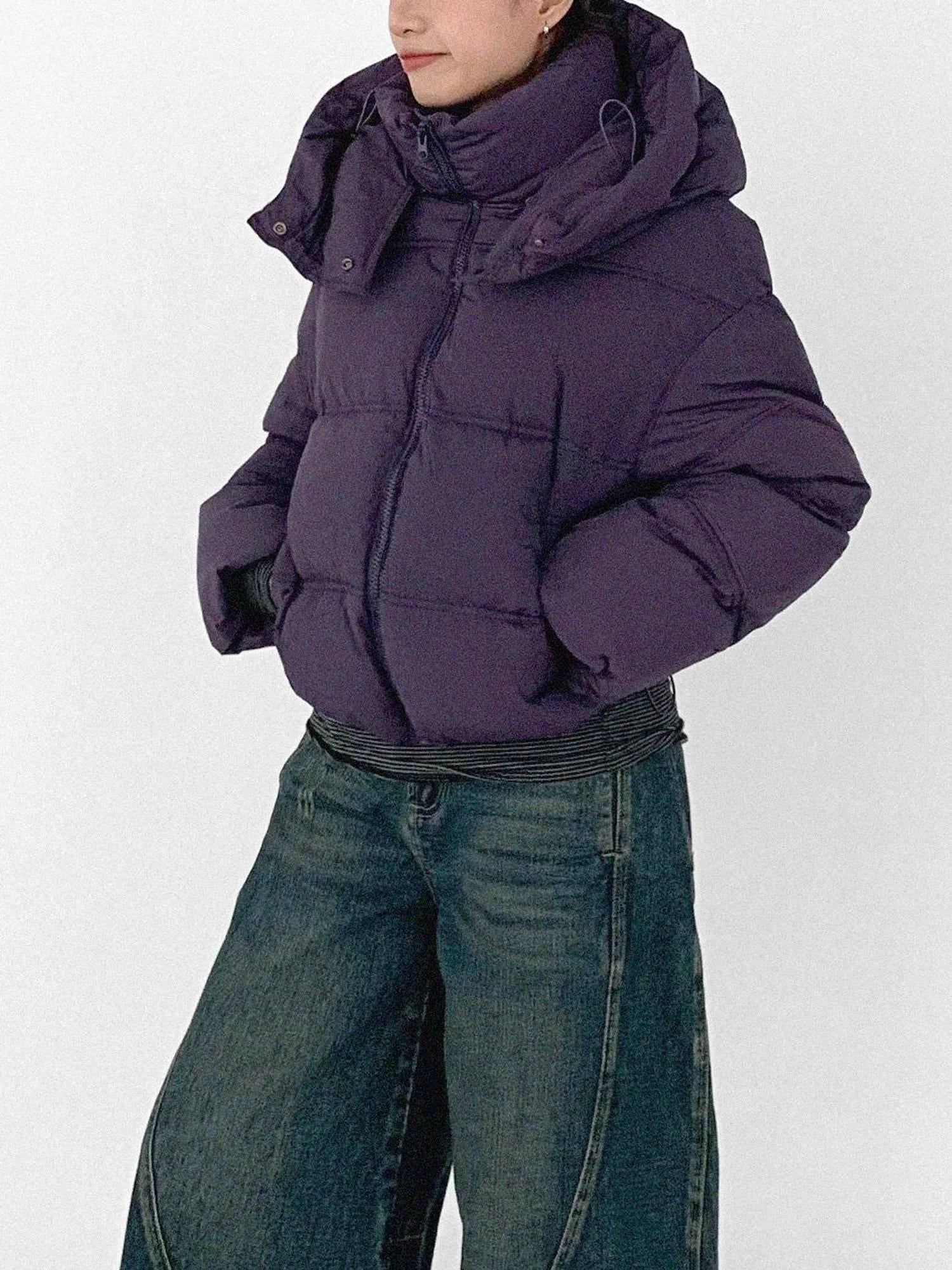 Detachable Hood Short Down Jacket