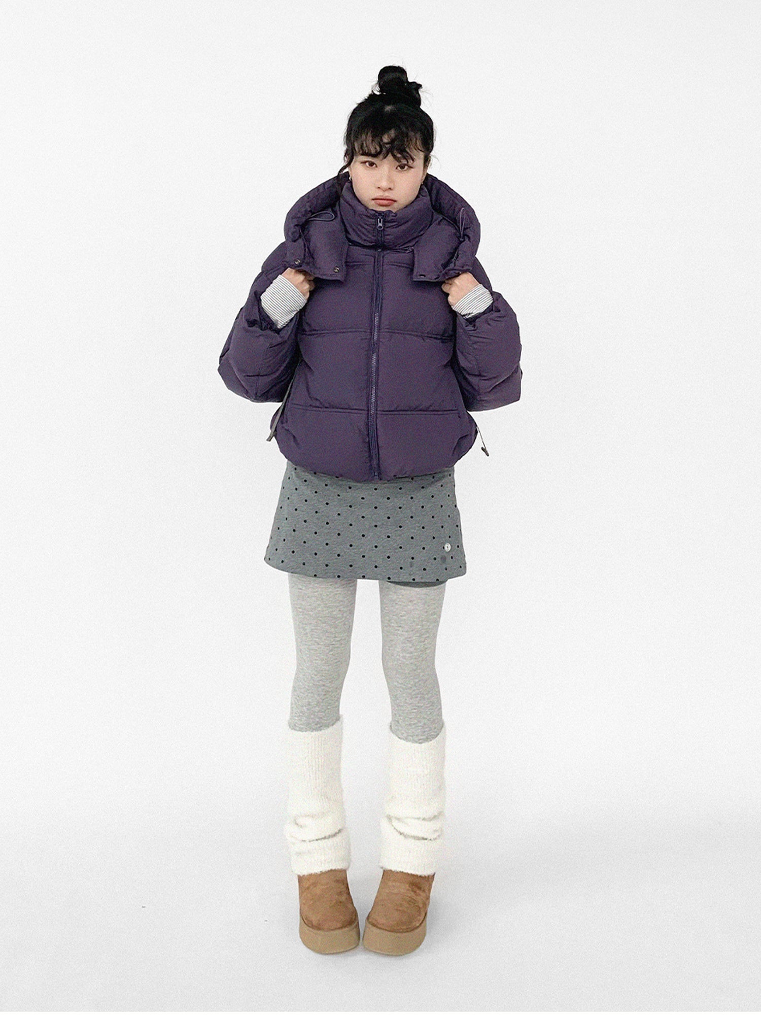 innomoood Detachable Hood Short Down Jacket