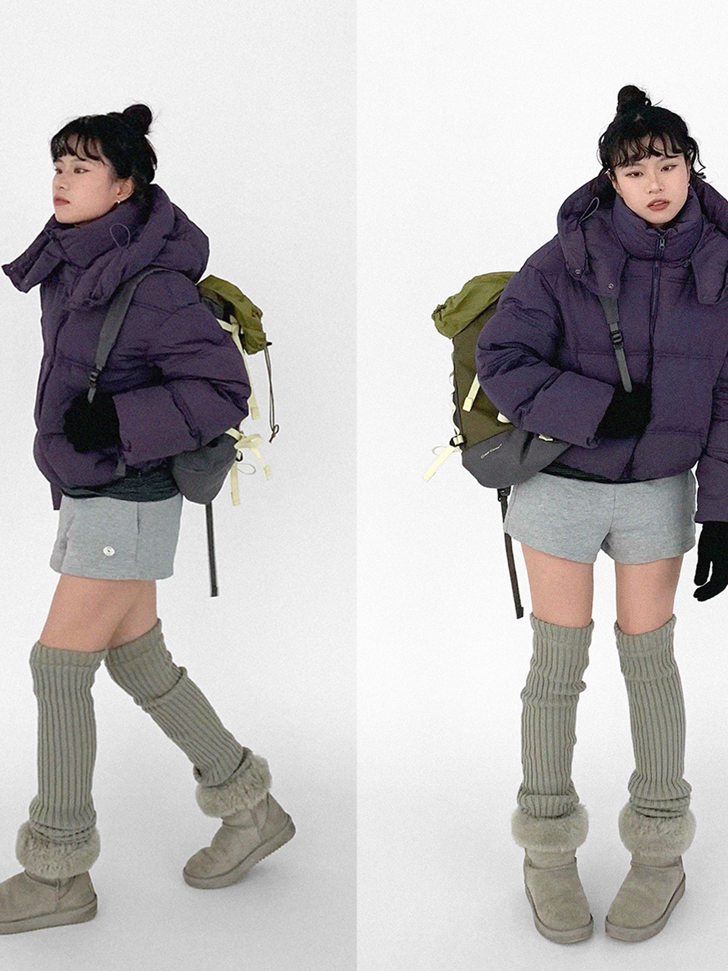 innomoood Detachable Hood Short Down Jacket