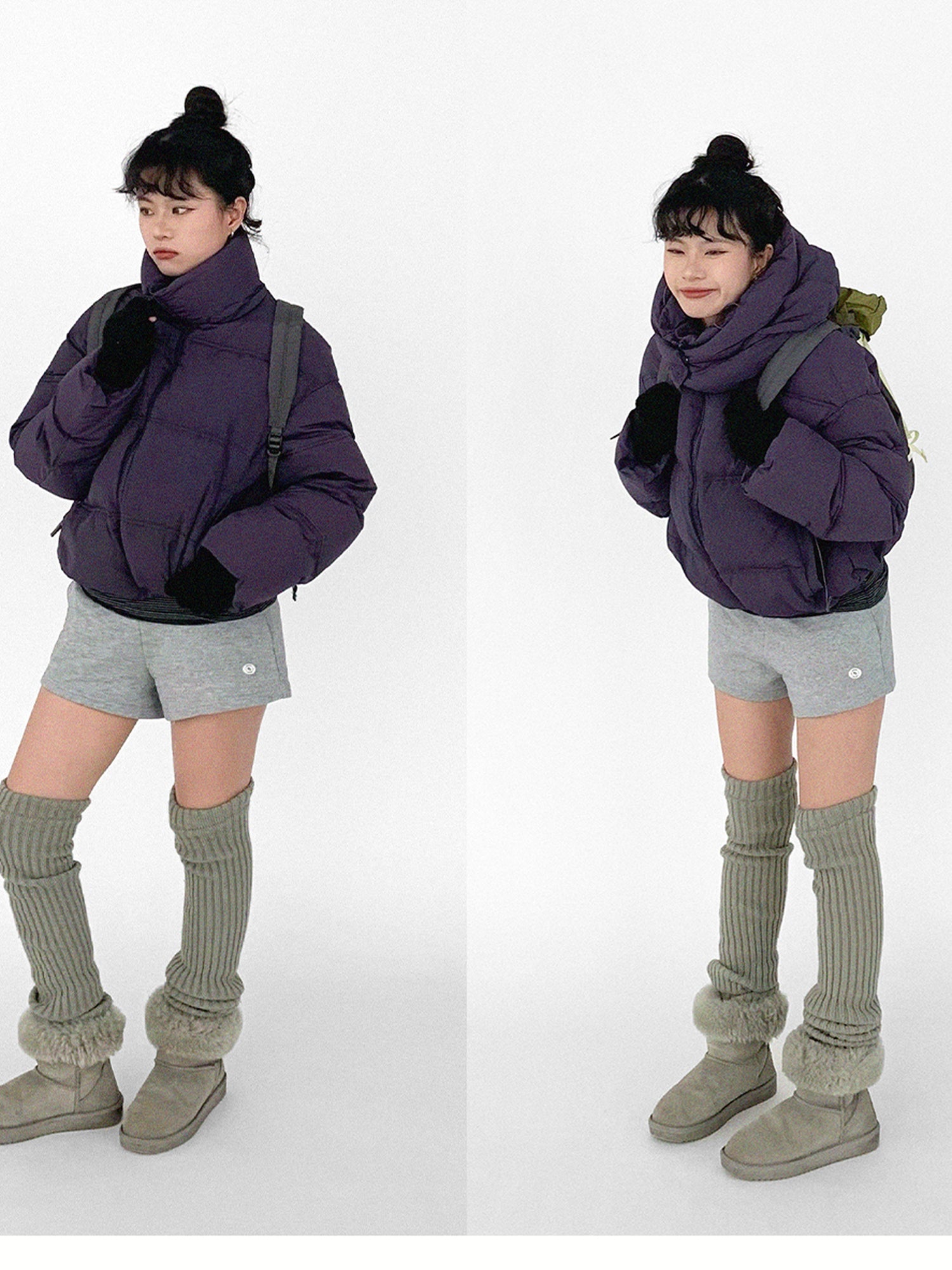 innomoood Detachable Hood Short Down Jacket