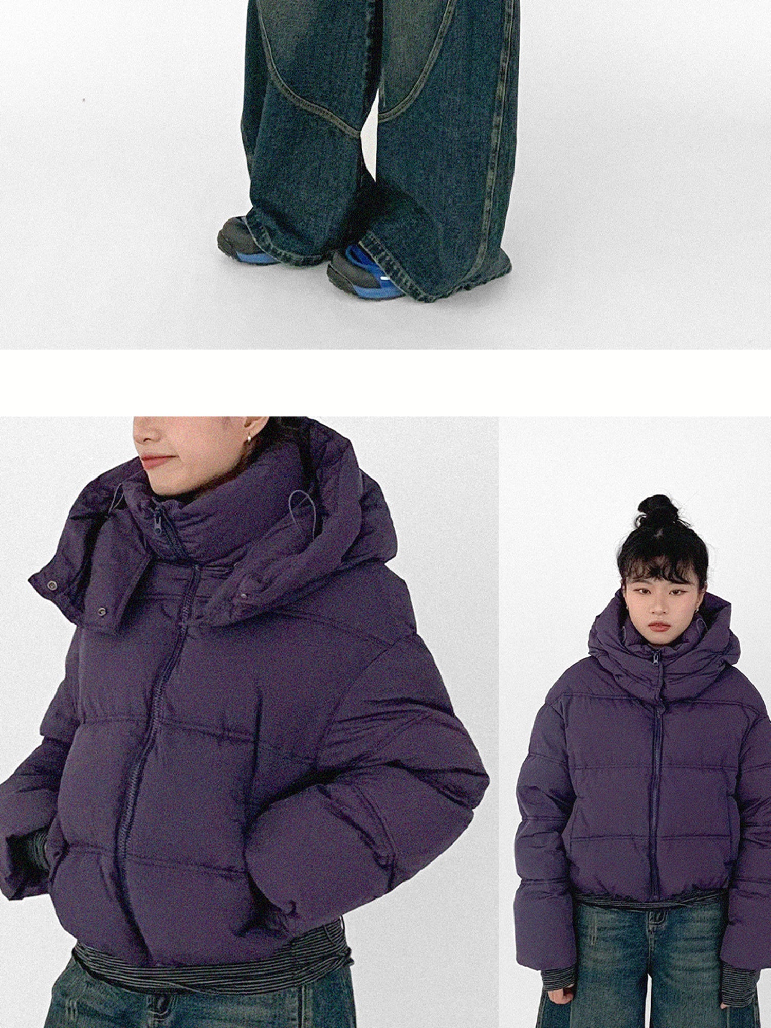 innomoood Detachable Hood Short Down Jacket