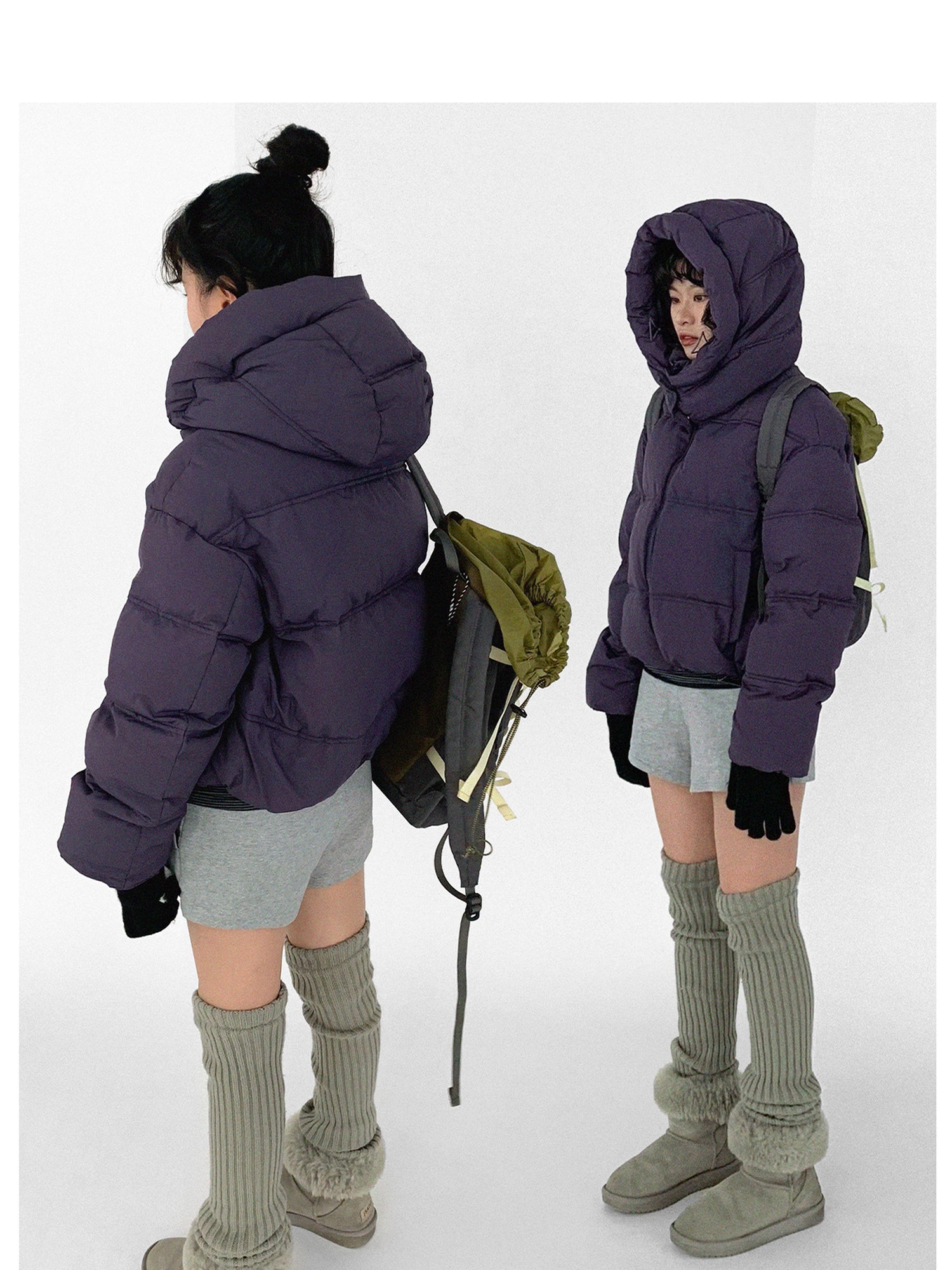 innomoood Detachable Hood Short Down Jacket
