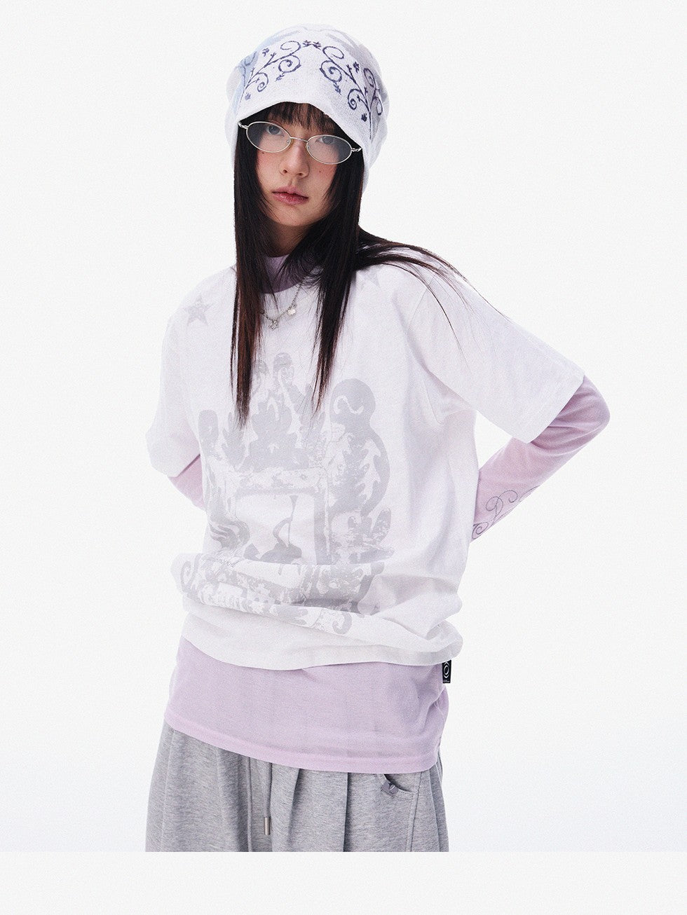 innomoood Distressed Angel Vintage Print Women&