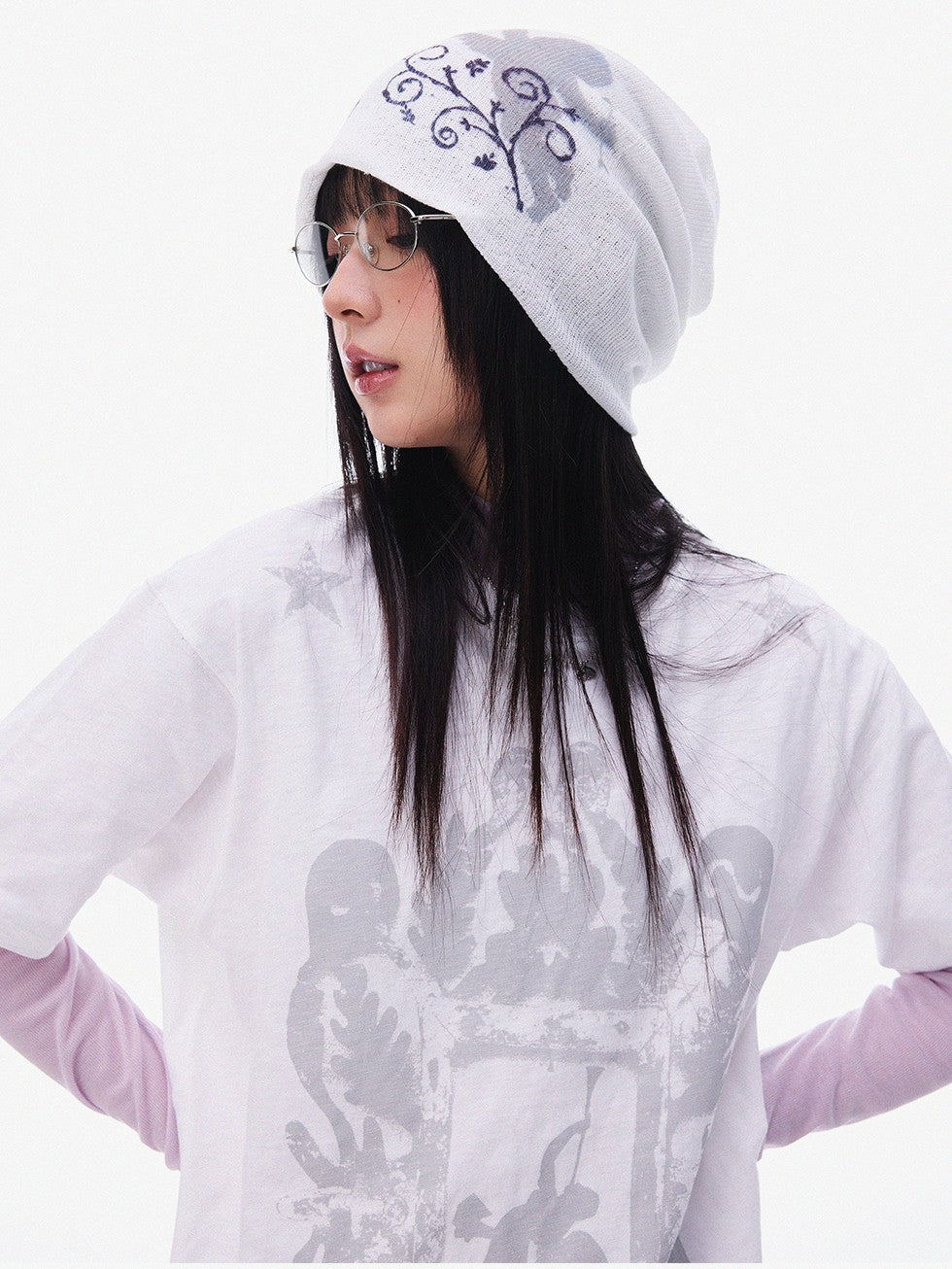 innomoood Distressed Angel Vintage Print Women&