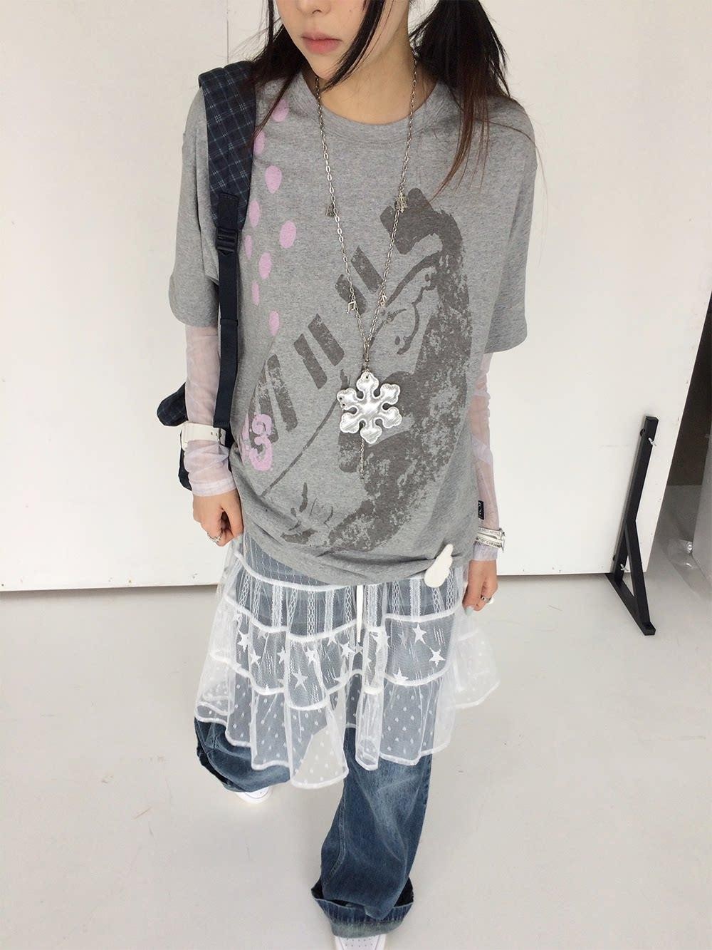 innomoood Distressed Print Colorblock Polka Dot Women&