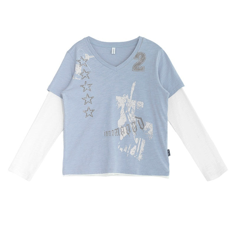 innomoood_Distressed_Printed_Faux_Layer_V-neck_Women&