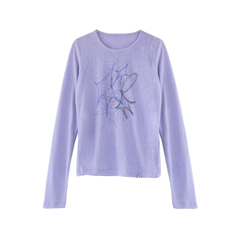 innomoood_Doodle_Line_Graphic_Tee_And_Long_Sleeve_Two_Piece_Set_MISSTT