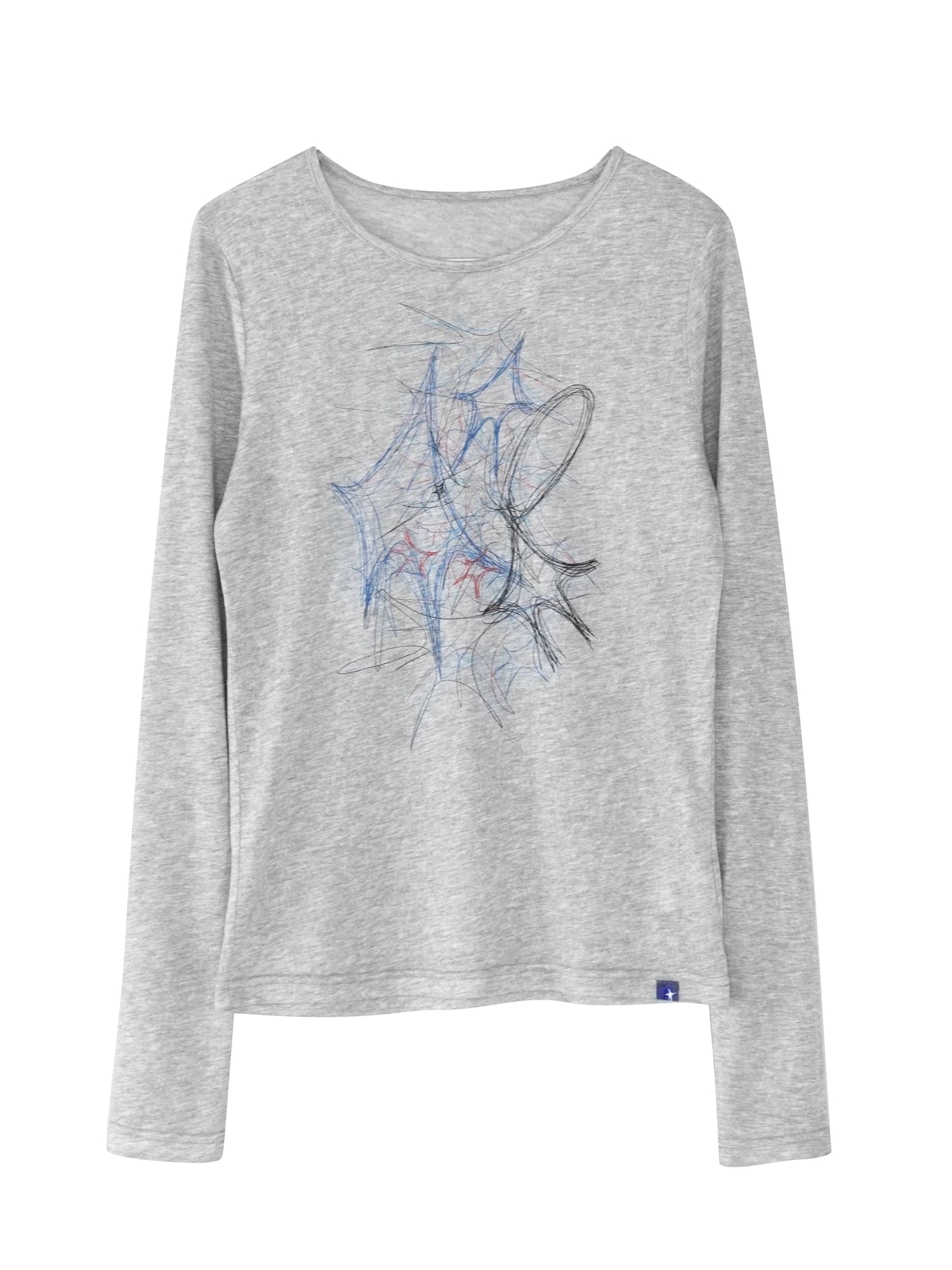 Doodle Line Graphic Tee And Long Sleeve Two Piece Set