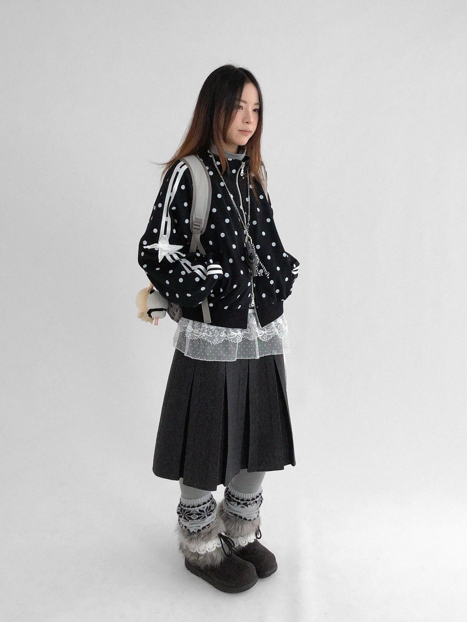 innomoood Embroidered Lace Double Layer A Line High Waist Women Tie Waist Accessories