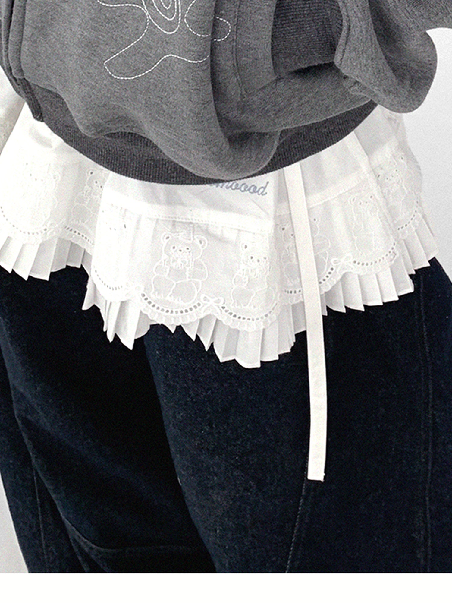 innomoood Embroidery Hooded Cardigan Short Jacket