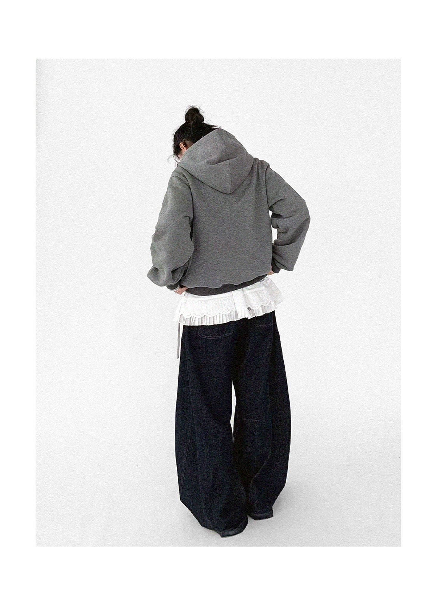 innomoood Embroidery Hooded Cardigan Short Jacket