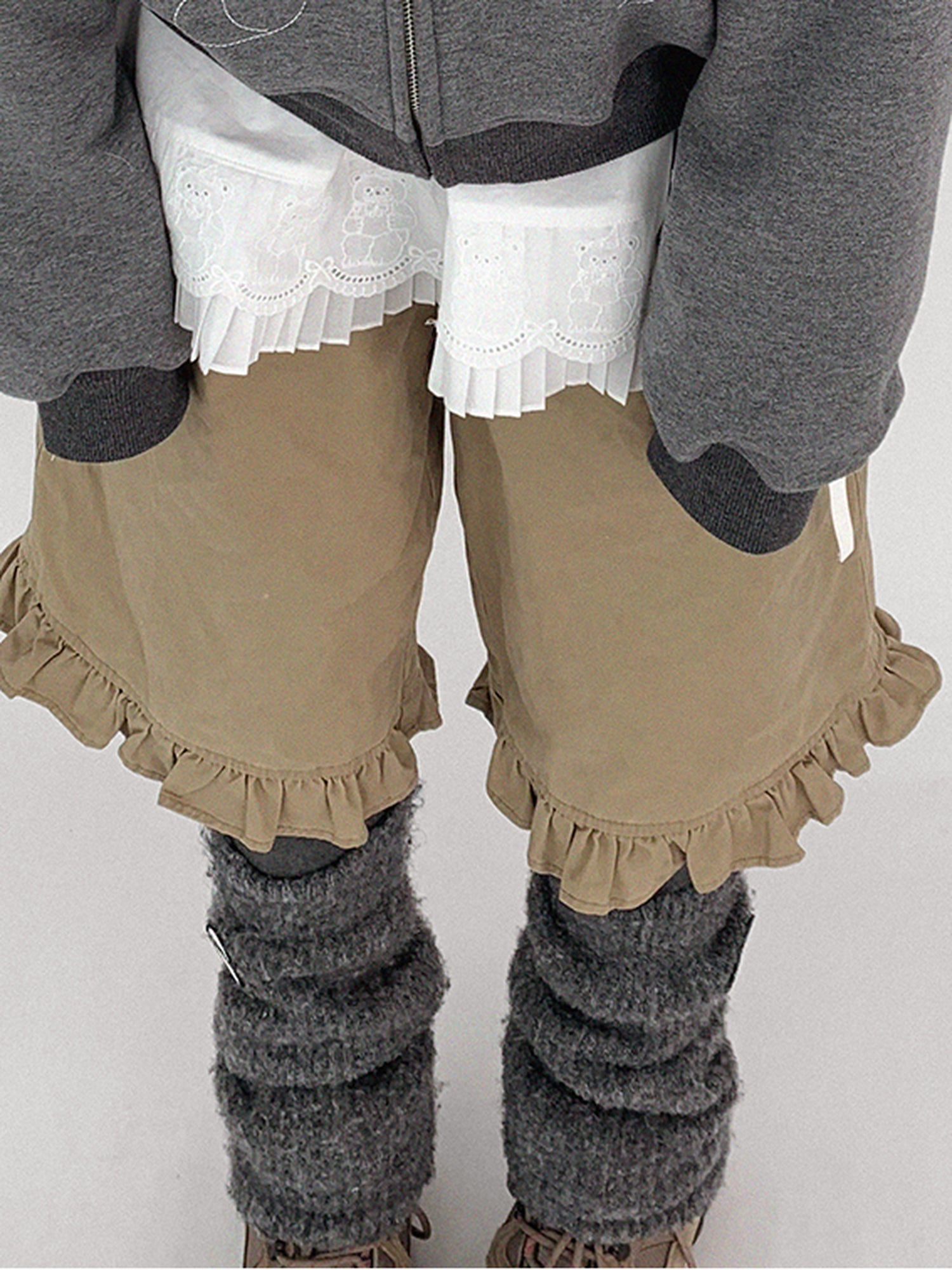 innomoood Embroidery Hooded Cardigan Short Jacket